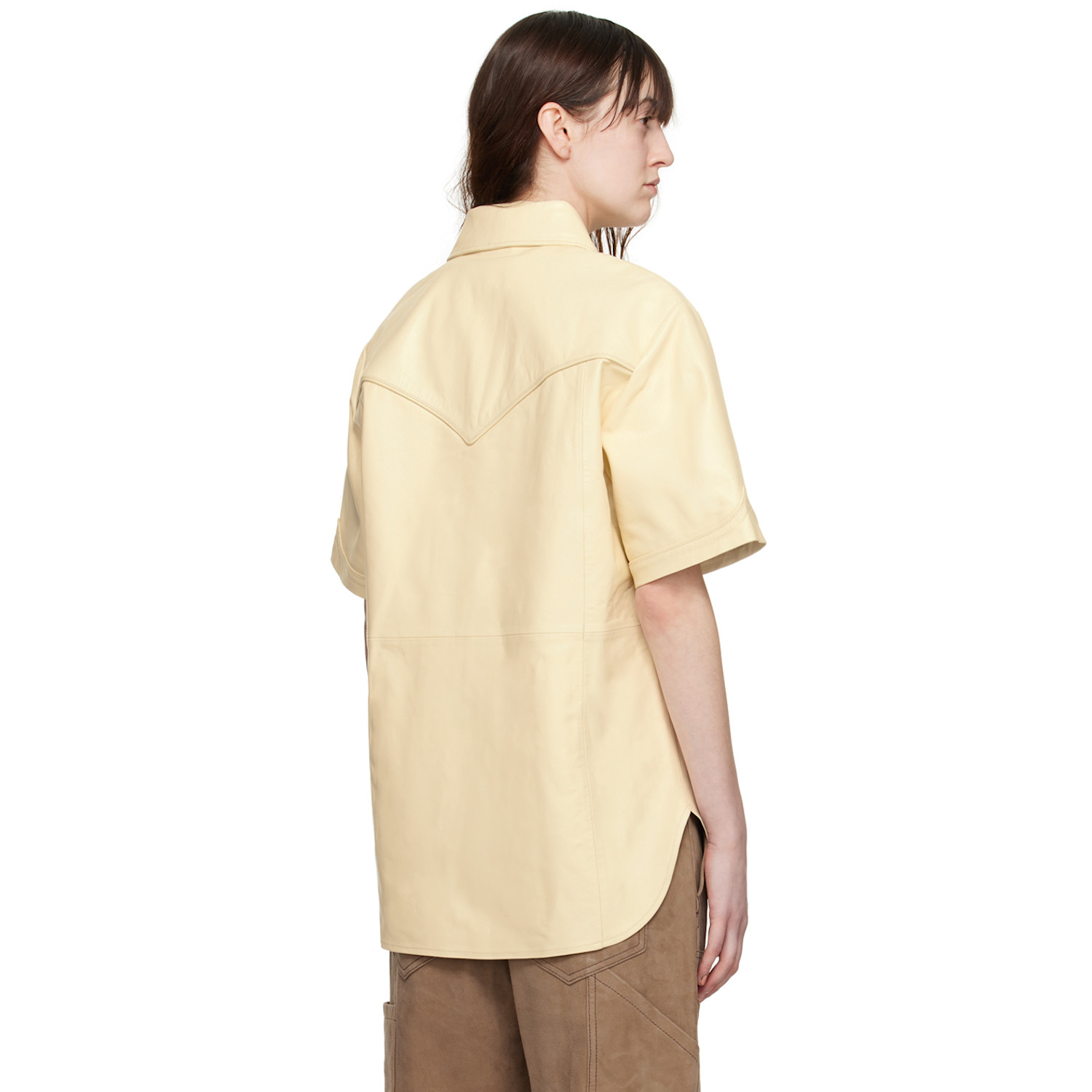  Stand Studio Off-white Saloon Leather Shirt 