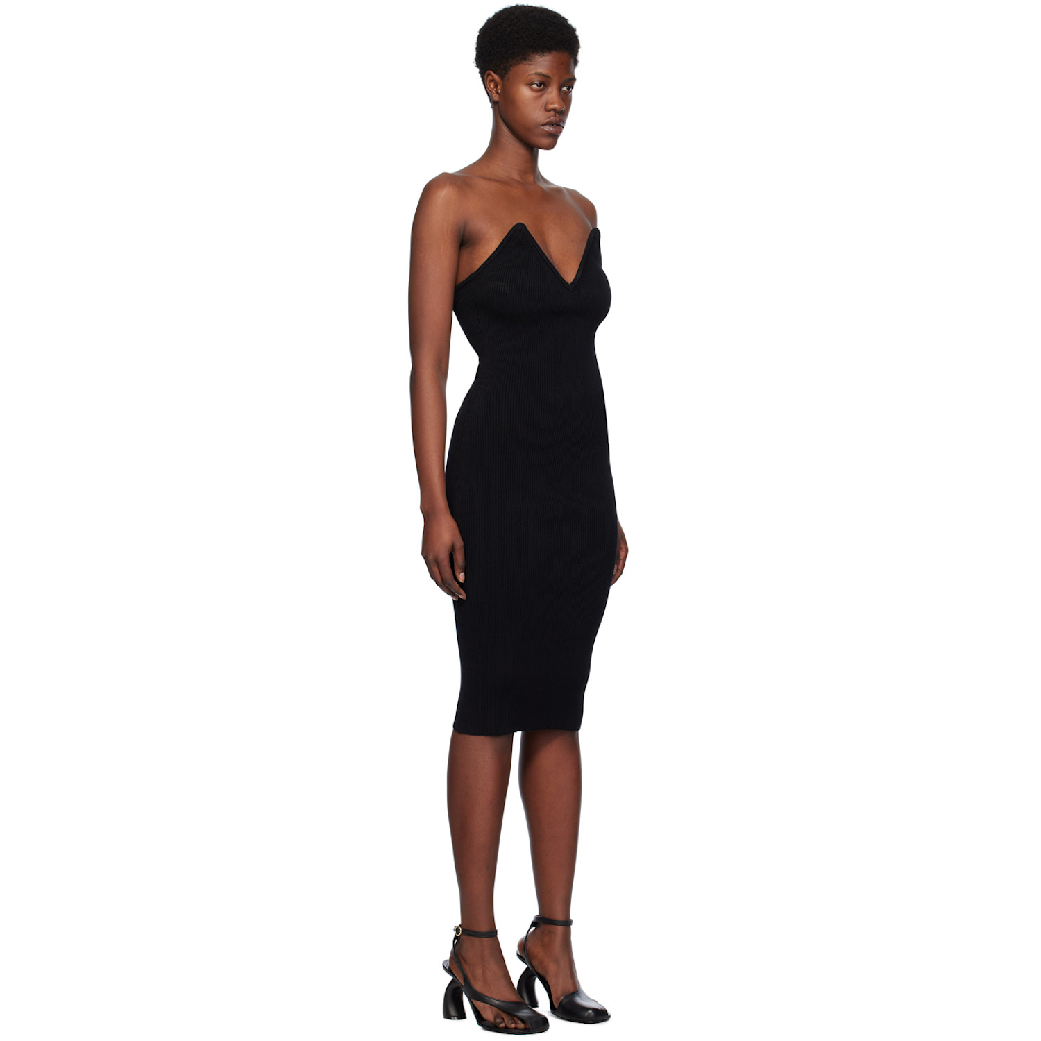 Coperni Black V-neck Midi Dress 