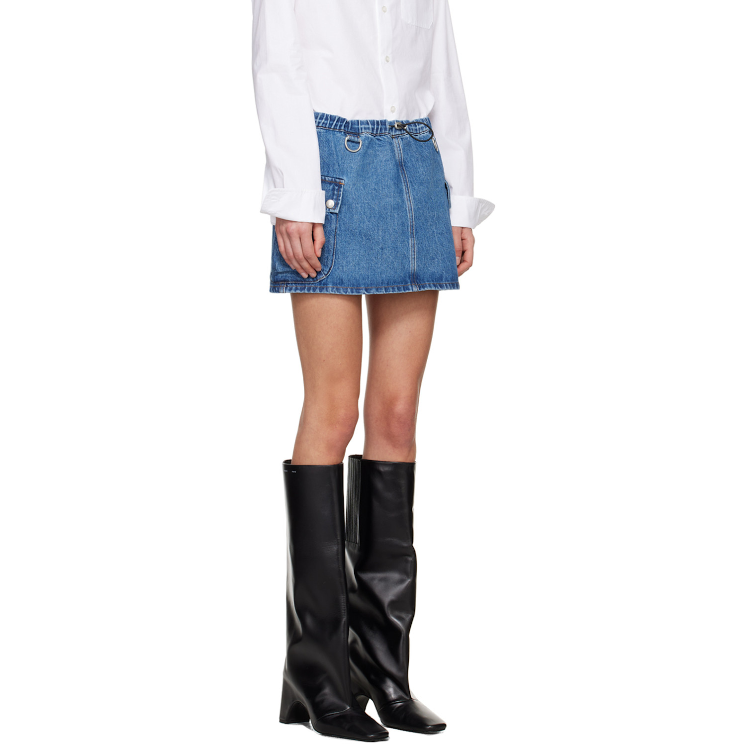  Coperni Blue Faded Denim Miniskirt 