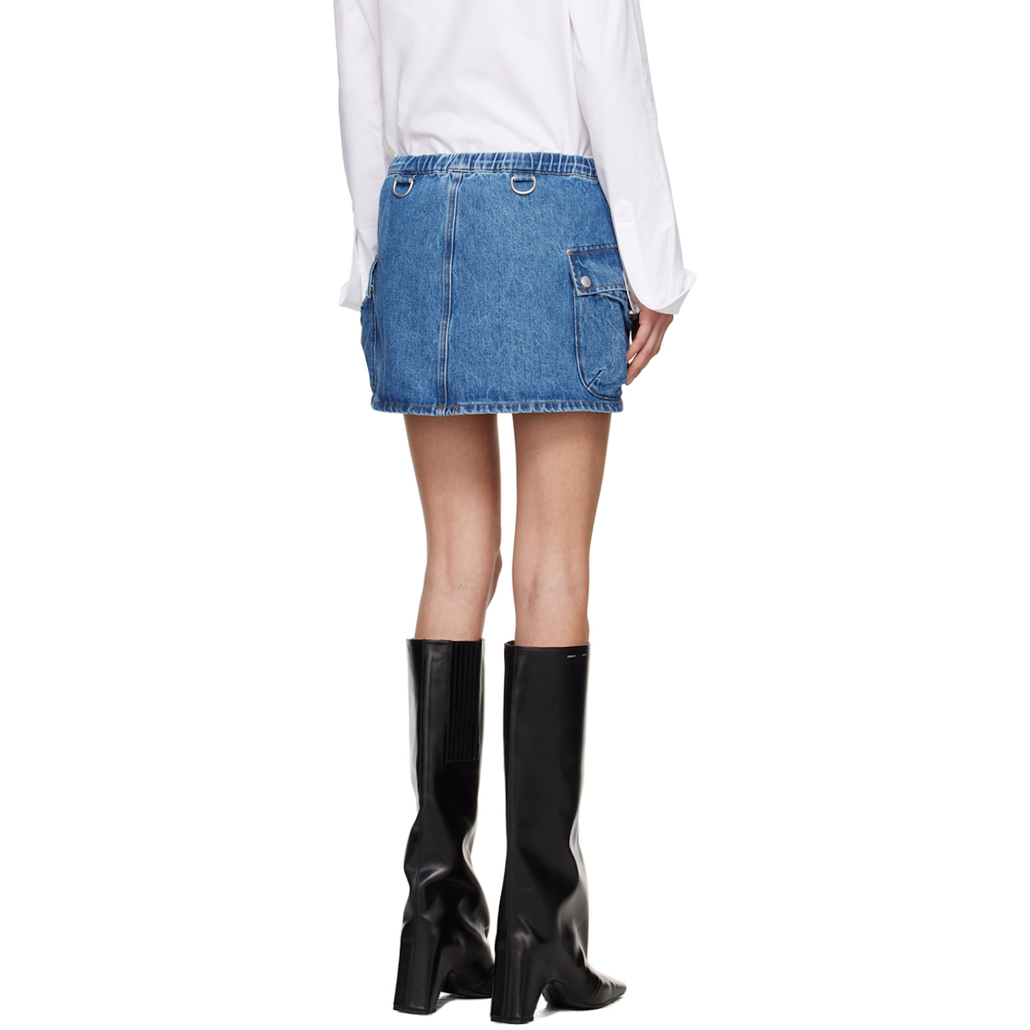  Coperni Blue Faded Denim Miniskirt 