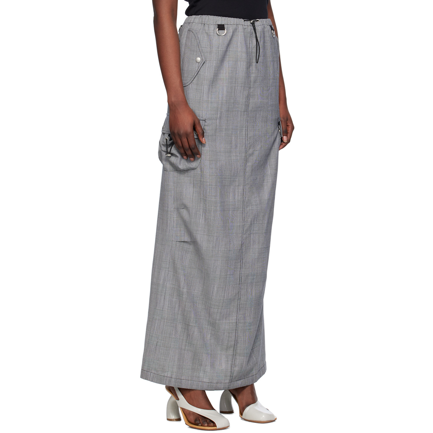  Coperni Gray Tailored Cargo Maxi Skirt 