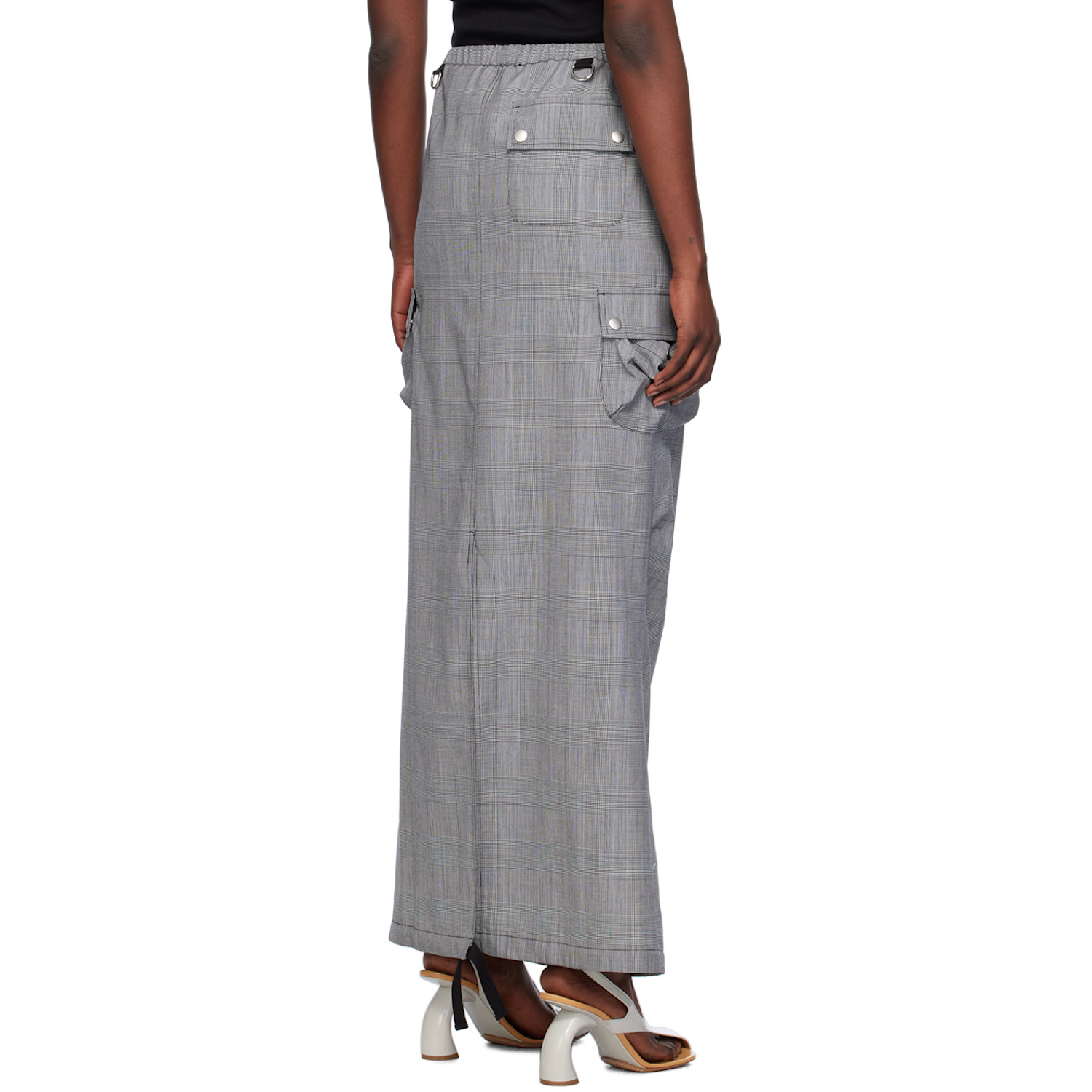  Coperni Gray Tailored Cargo Maxi Skirt 