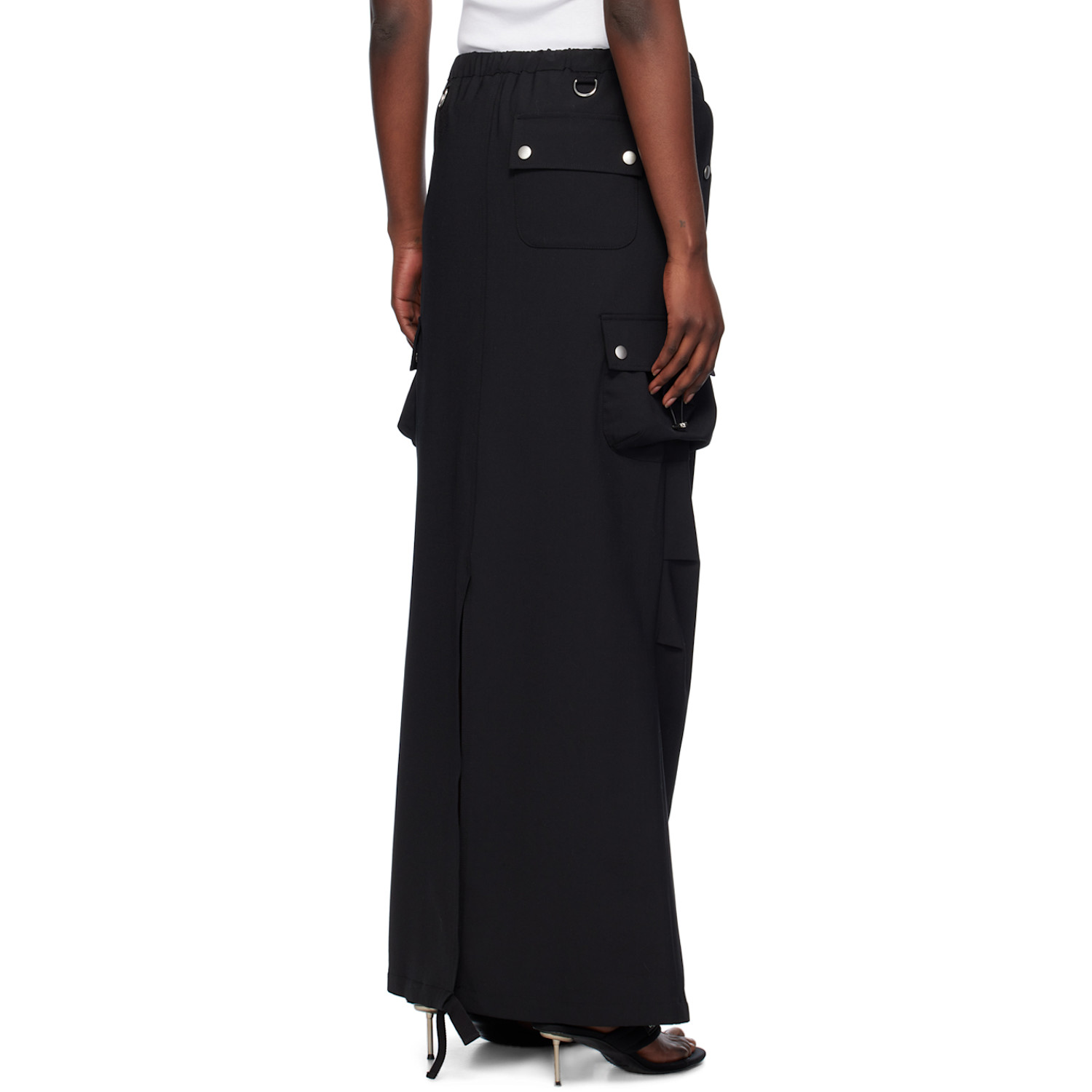  Coperni Black Tailored Cargo Maxi Skirt 