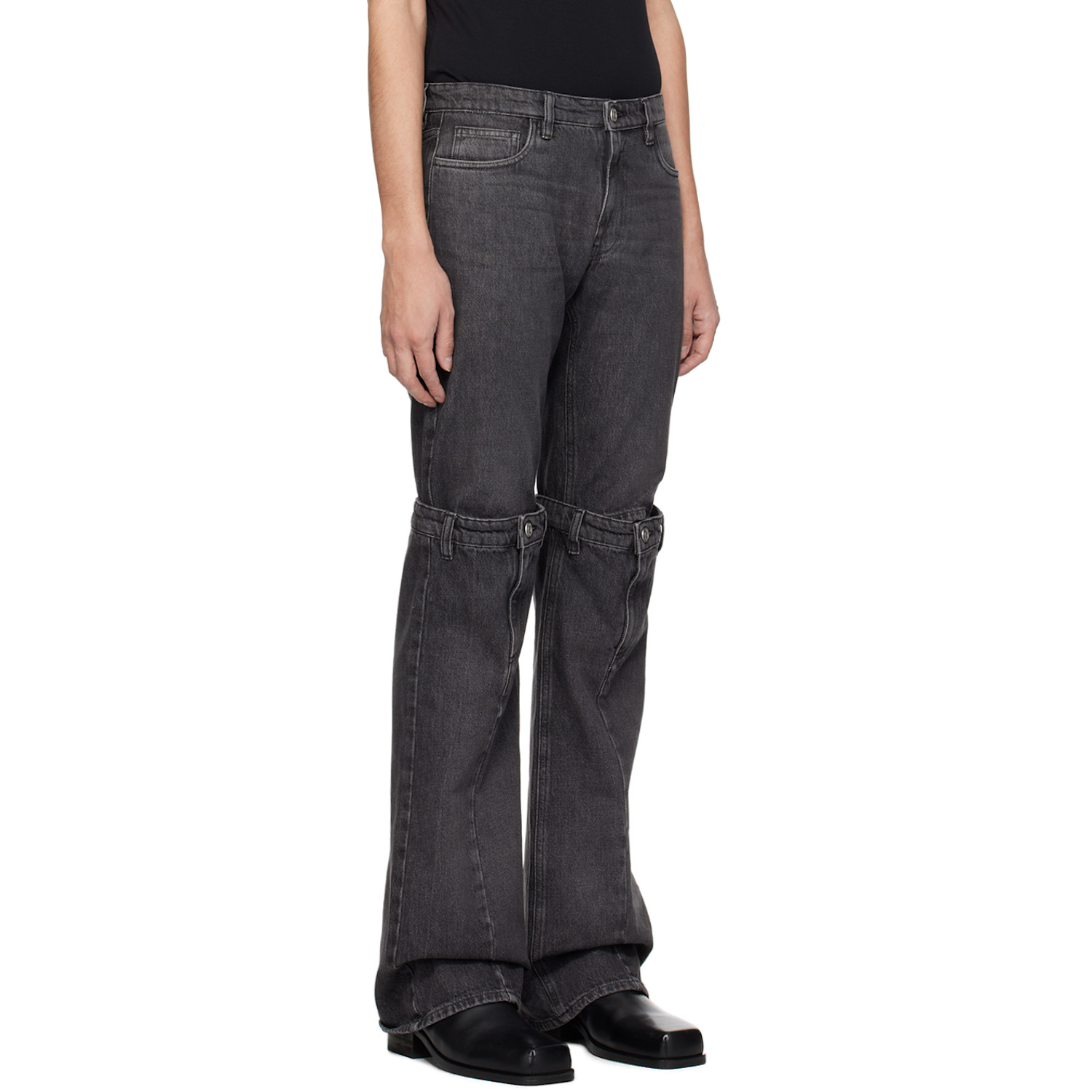  Coperni Black Open Knee Jeans 