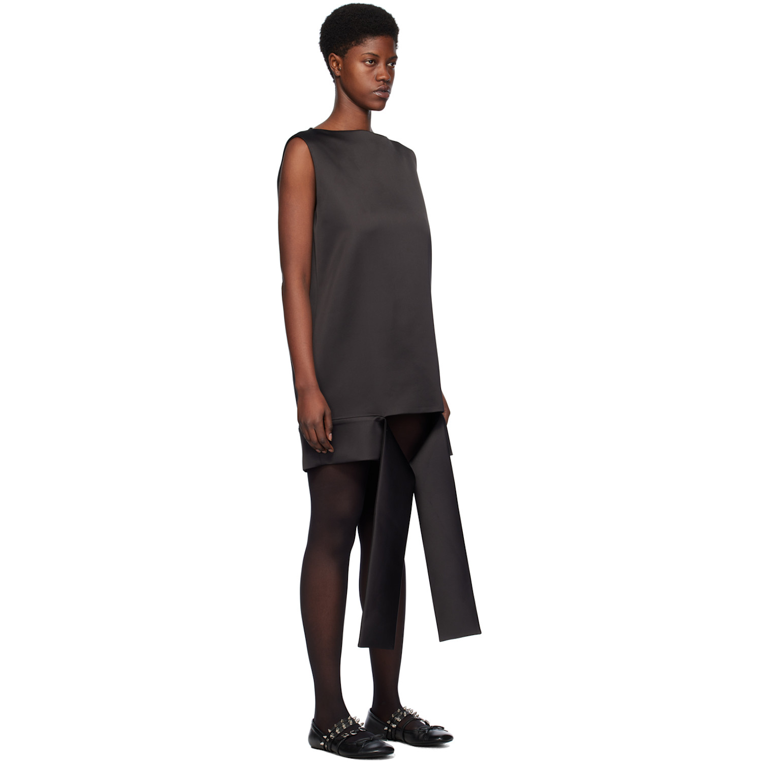 We11done Black Strap Minidress 