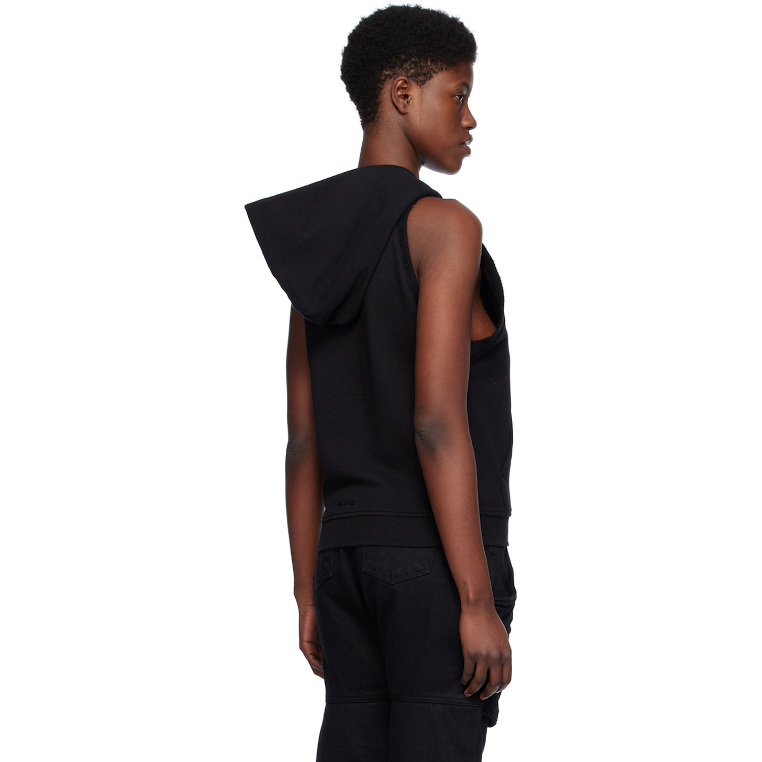  We11done Black Sleeveless Hoodie 
