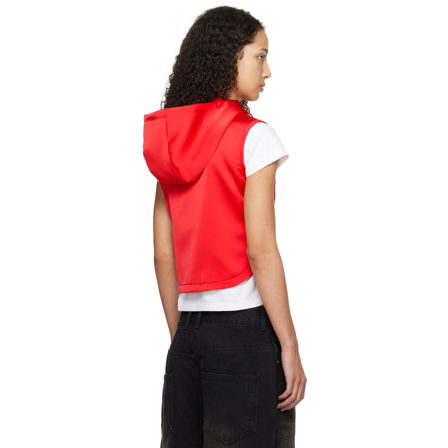  We11done Red Hooded Vest 