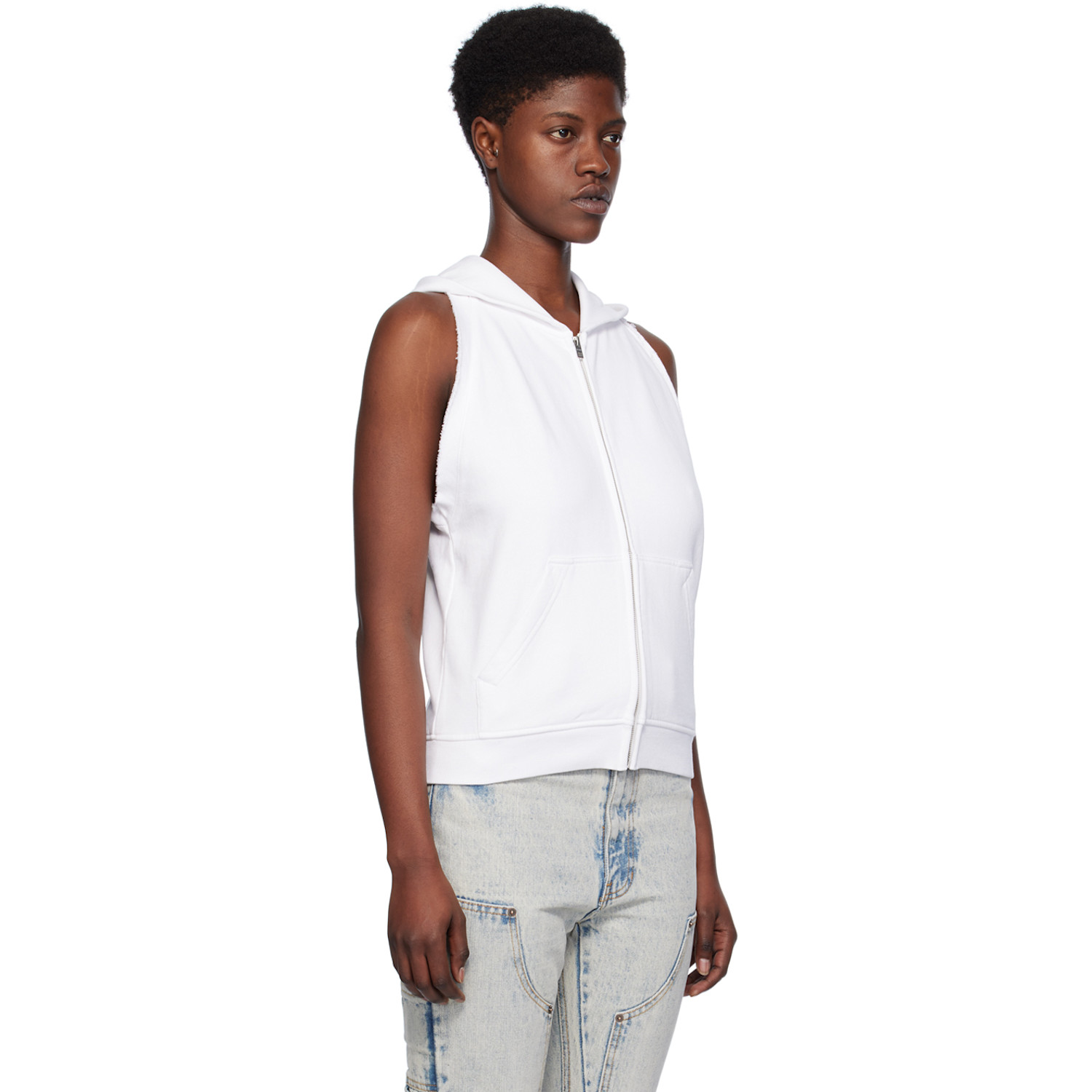  We11done White Sleeveless Hoodie 