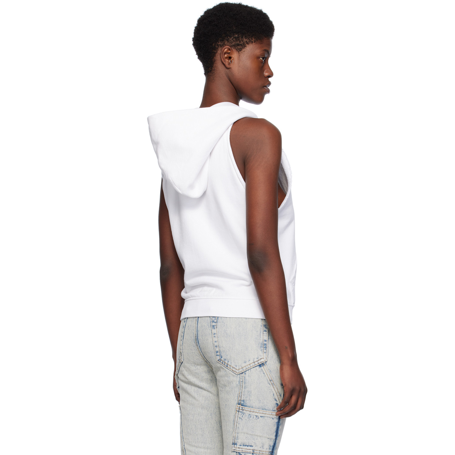  We11done White Sleeveless Hoodie 