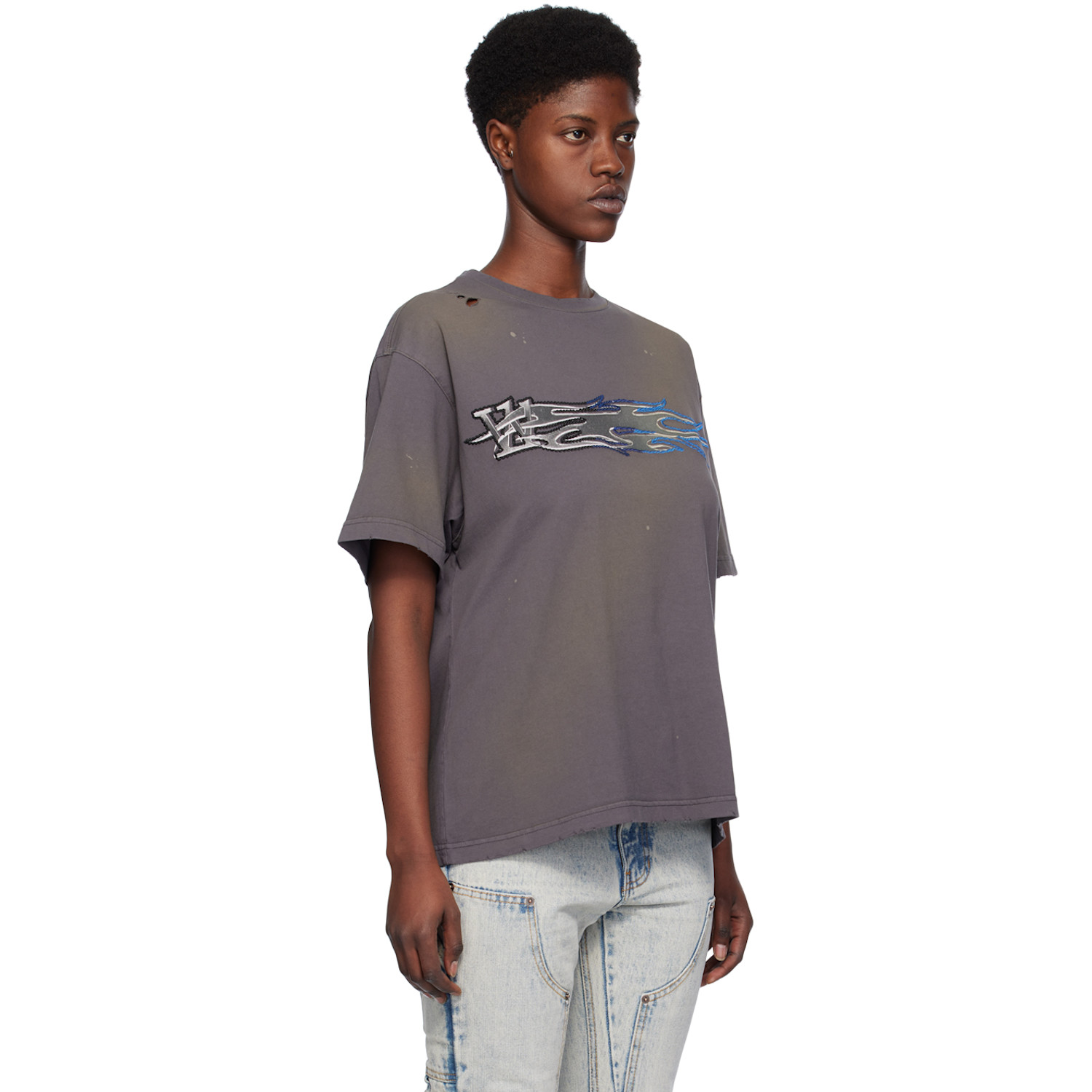  We11done Gray Printed T-shirt 