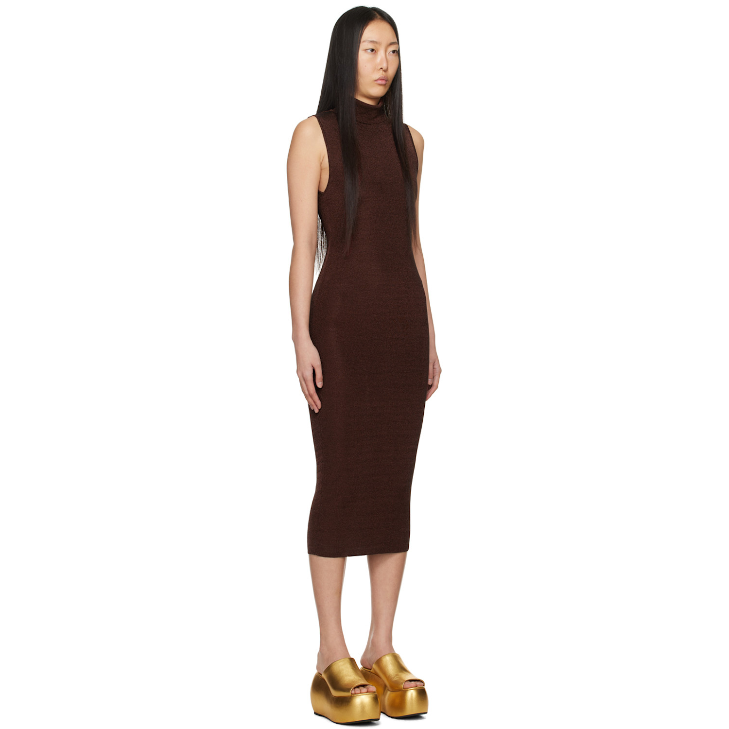  Gauge81 Brown Flora Midi Dress 