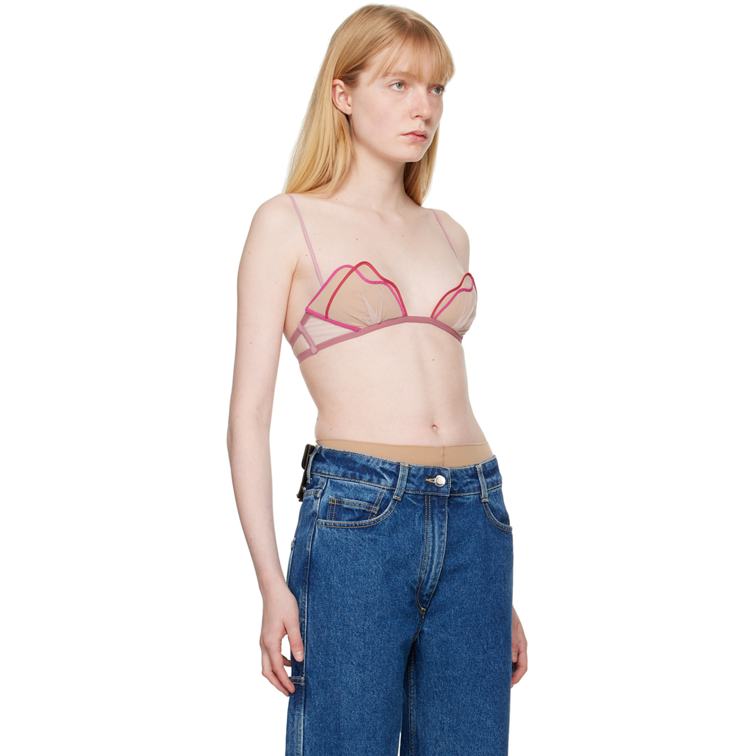  Nensi Dojaka Pink Heartbeat Bra 