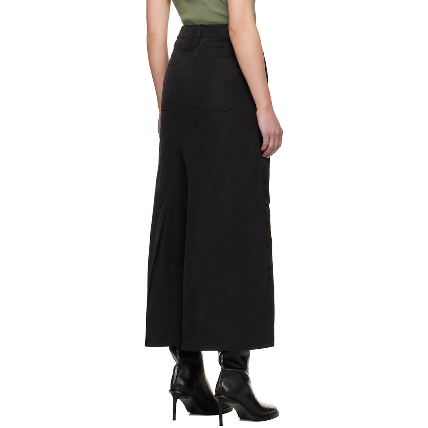  Juun.j Black Paneled Maxi Skirt 