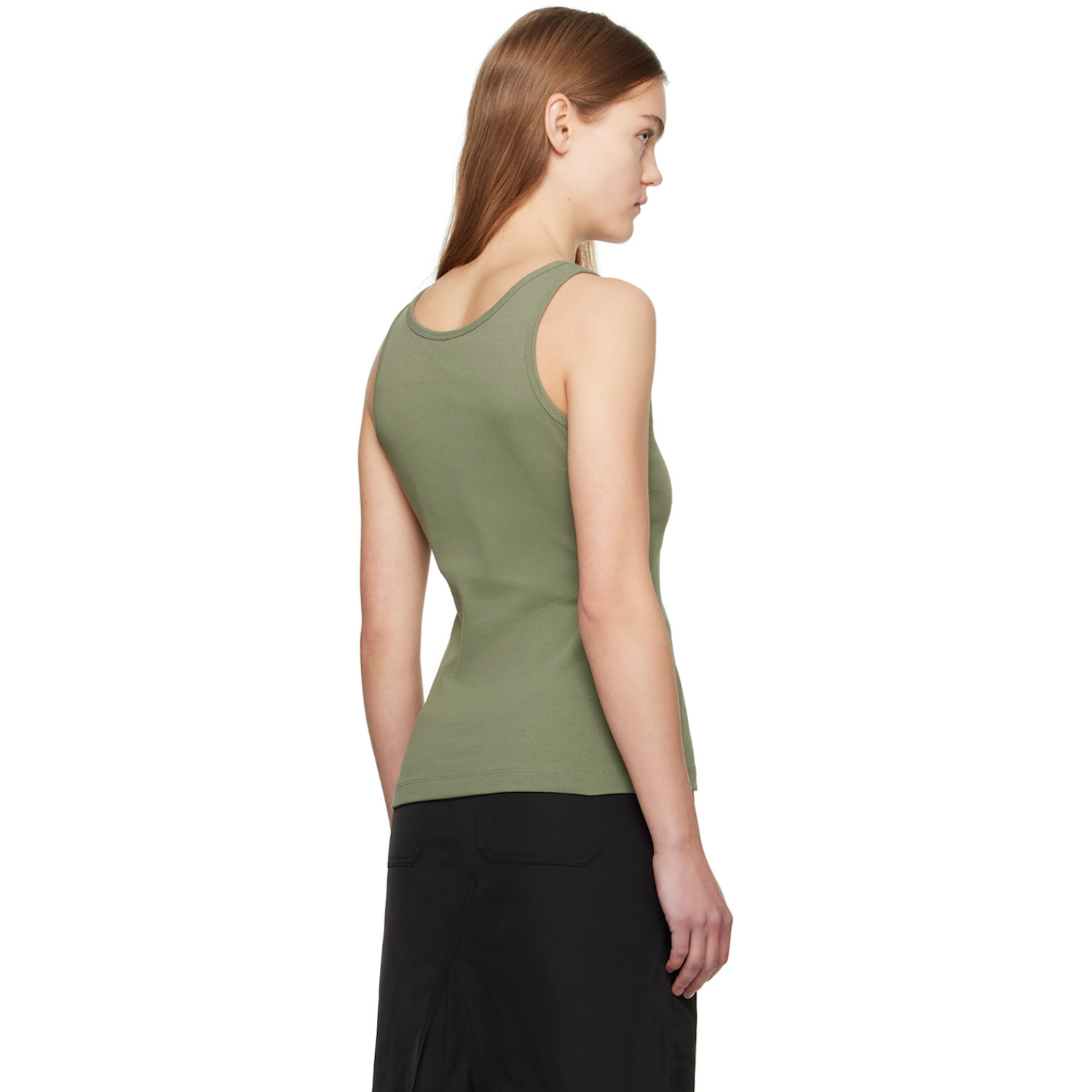  Juun.j Green Scoop Tank Top 