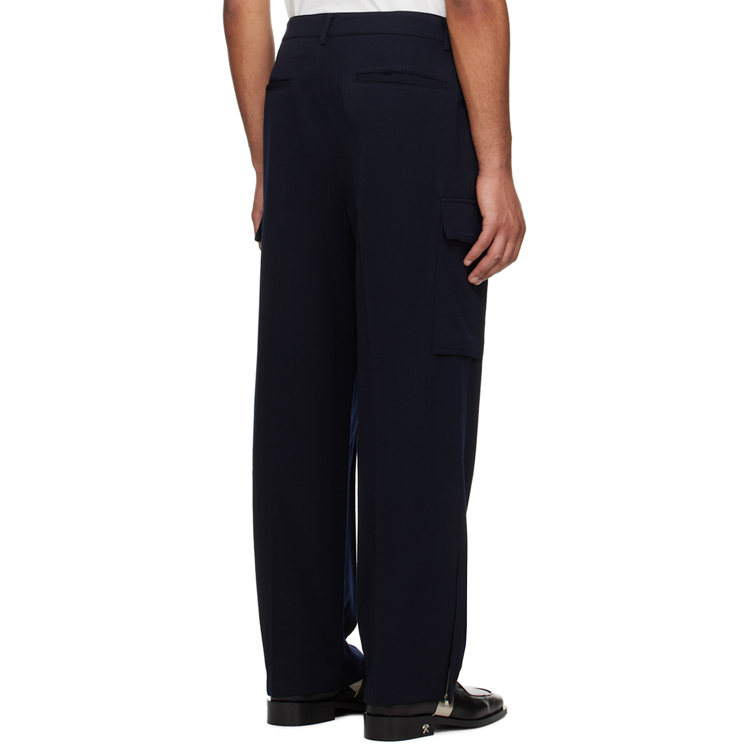  Juun.j Navy Creased Cargo Pants 