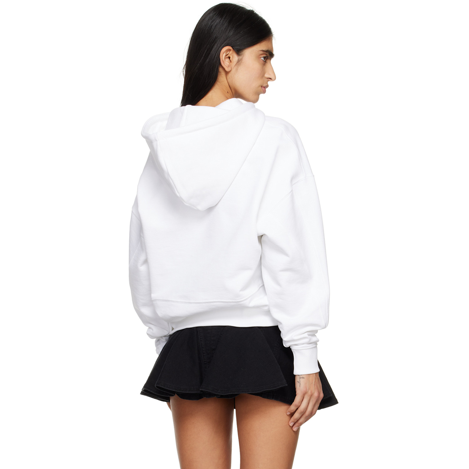  Mugler White Executive Hoodie 