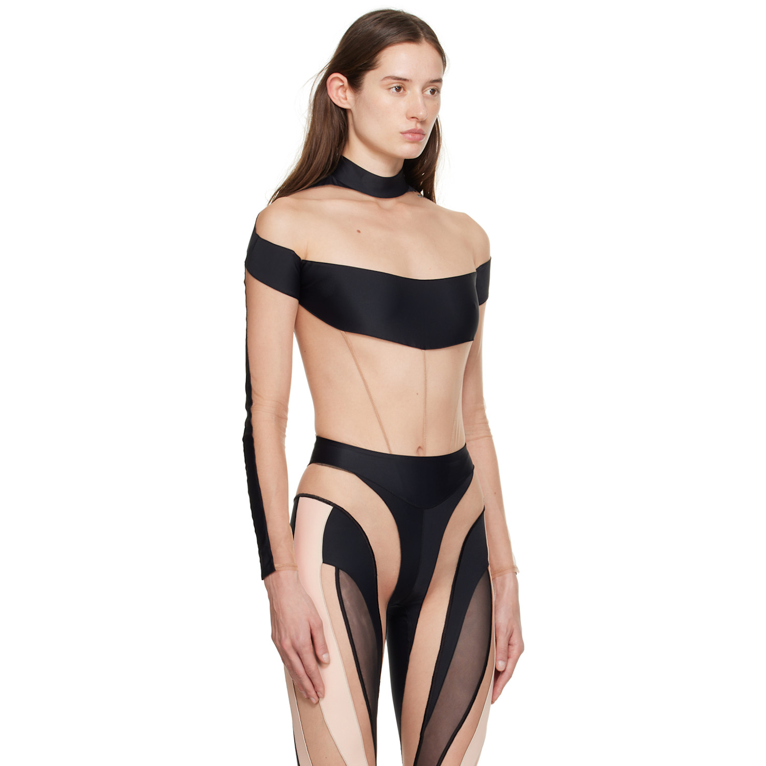  Mugler Black Illusion Bodysuit 