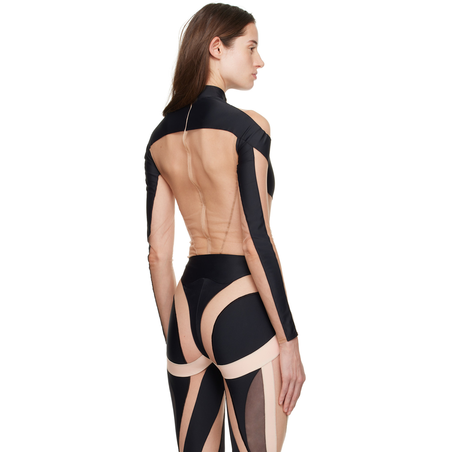  Mugler Black Illusion Bodysuit 