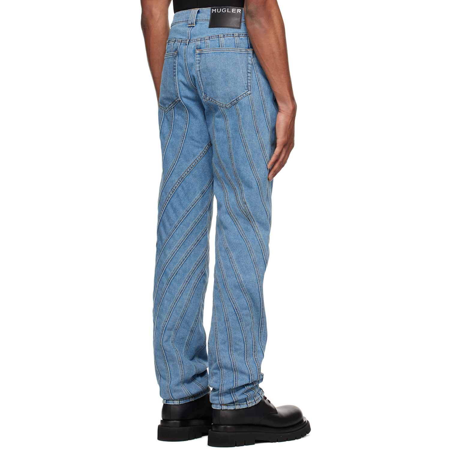  Mugler Blue Spiral Jeans 