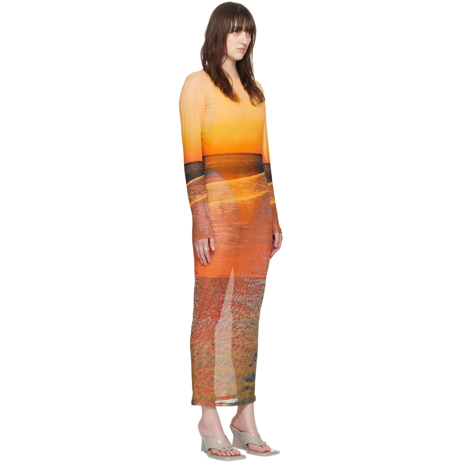  Louisa Ballou Multicolor Sunset Maxi Dress 
