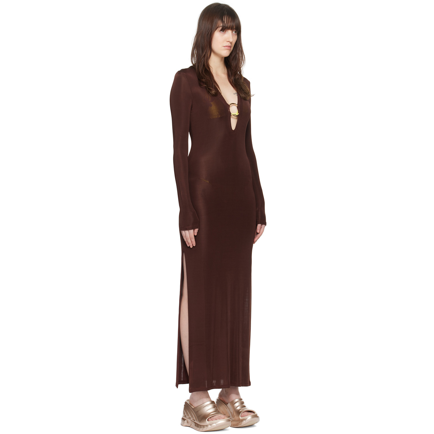  Louisa Ballou Brown Helios Maxi Dress 