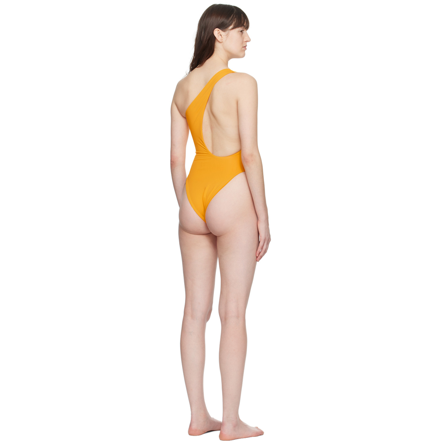  Louisa Ballou Yellow Plunge One-piece Swimsuit 