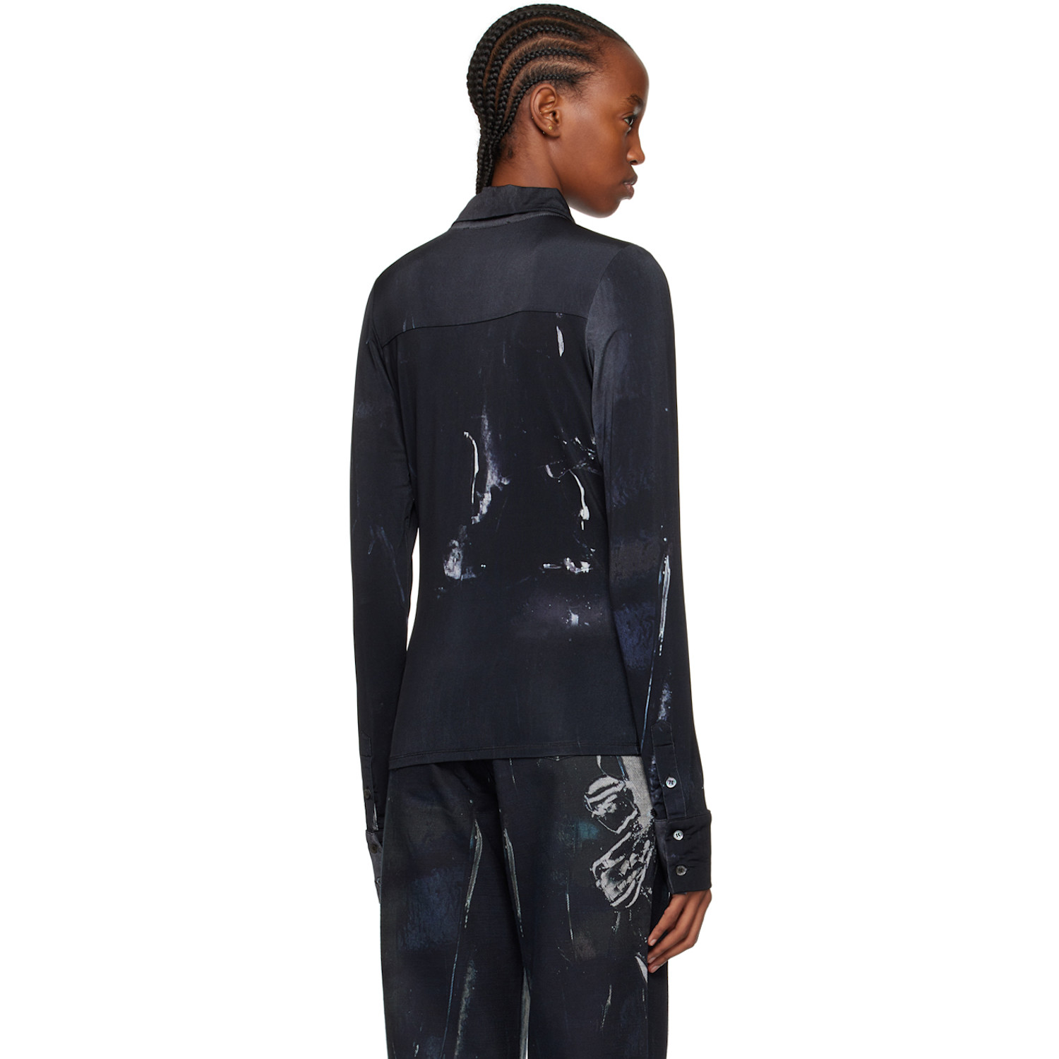  Louisa Ballou Black Button Up Shirt 