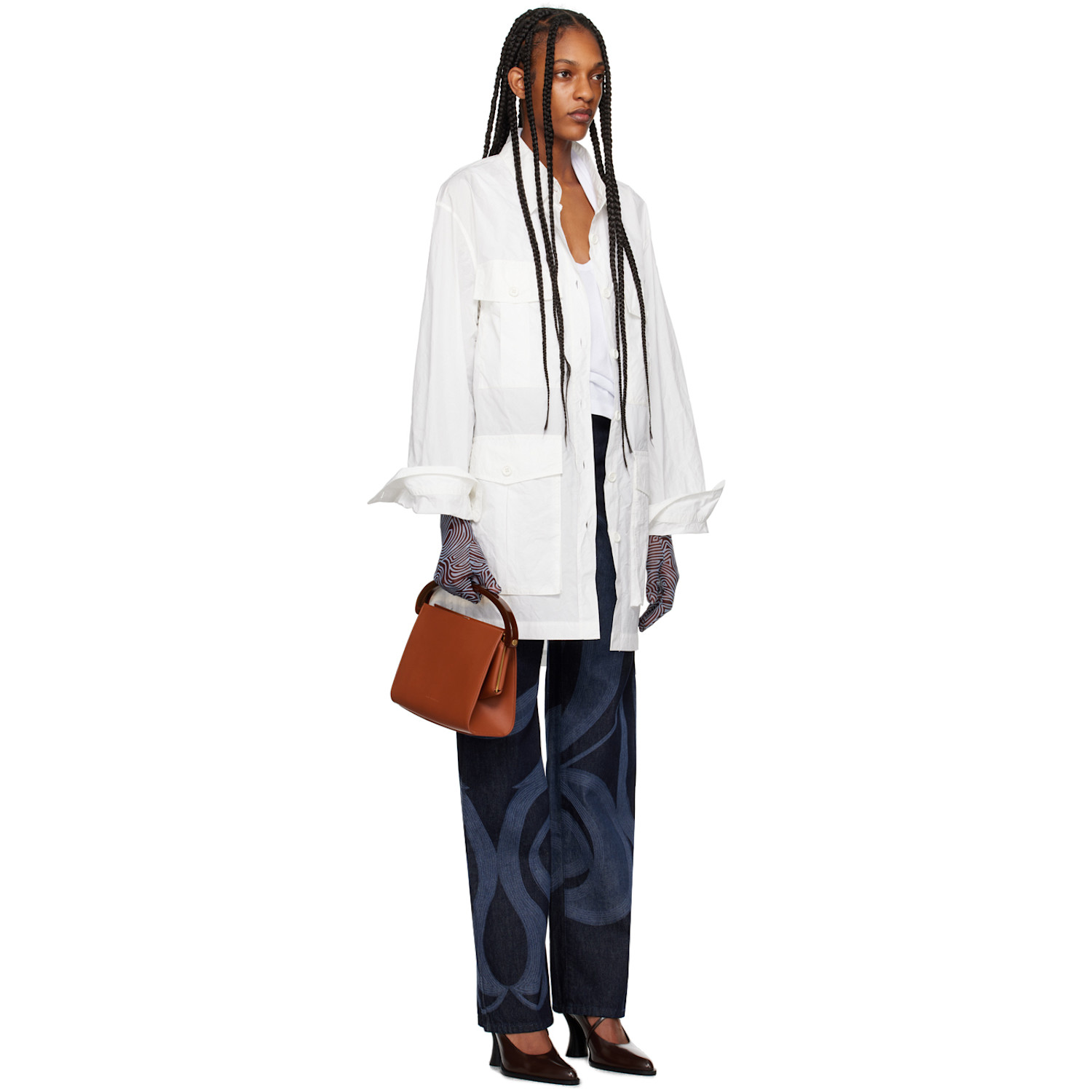  Dries Van Noten White Oversized Midi Dress 