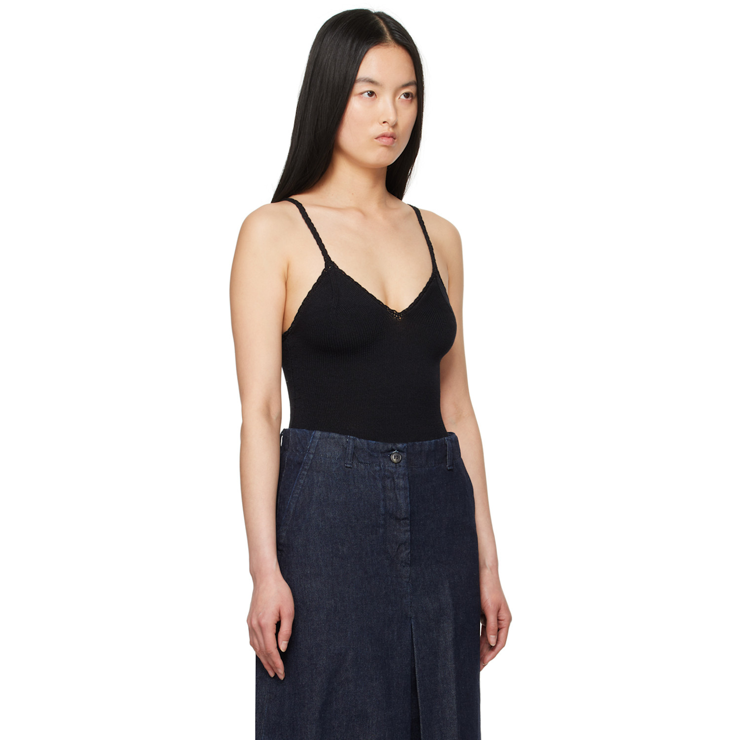  Dries Van Noten Black V-neck Bodysuit 
