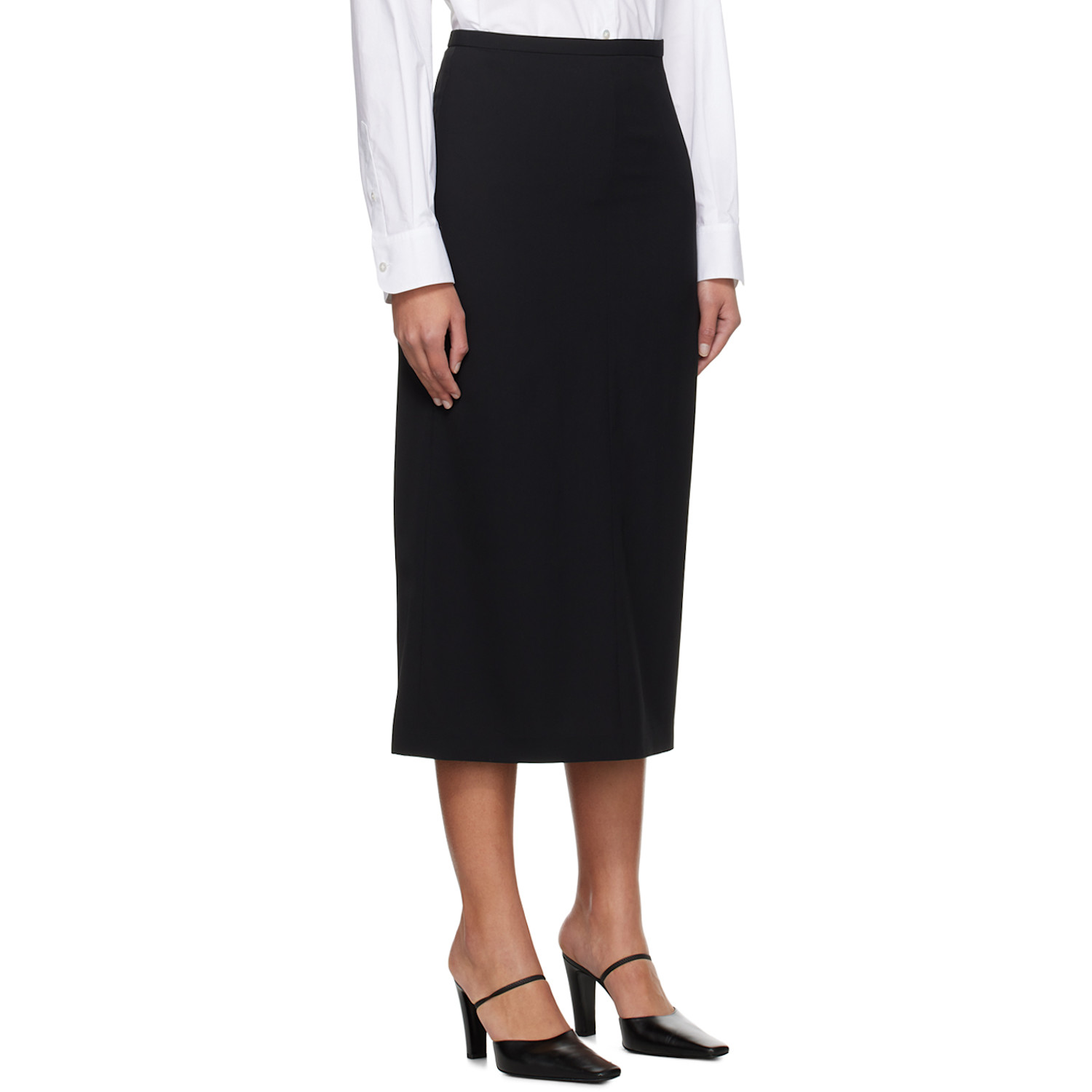  The Row Black Matias Midi Skirt 