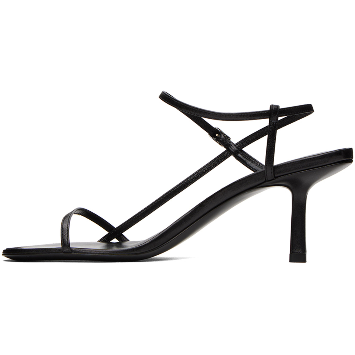  The Row Black Bare Heeled Sandals 