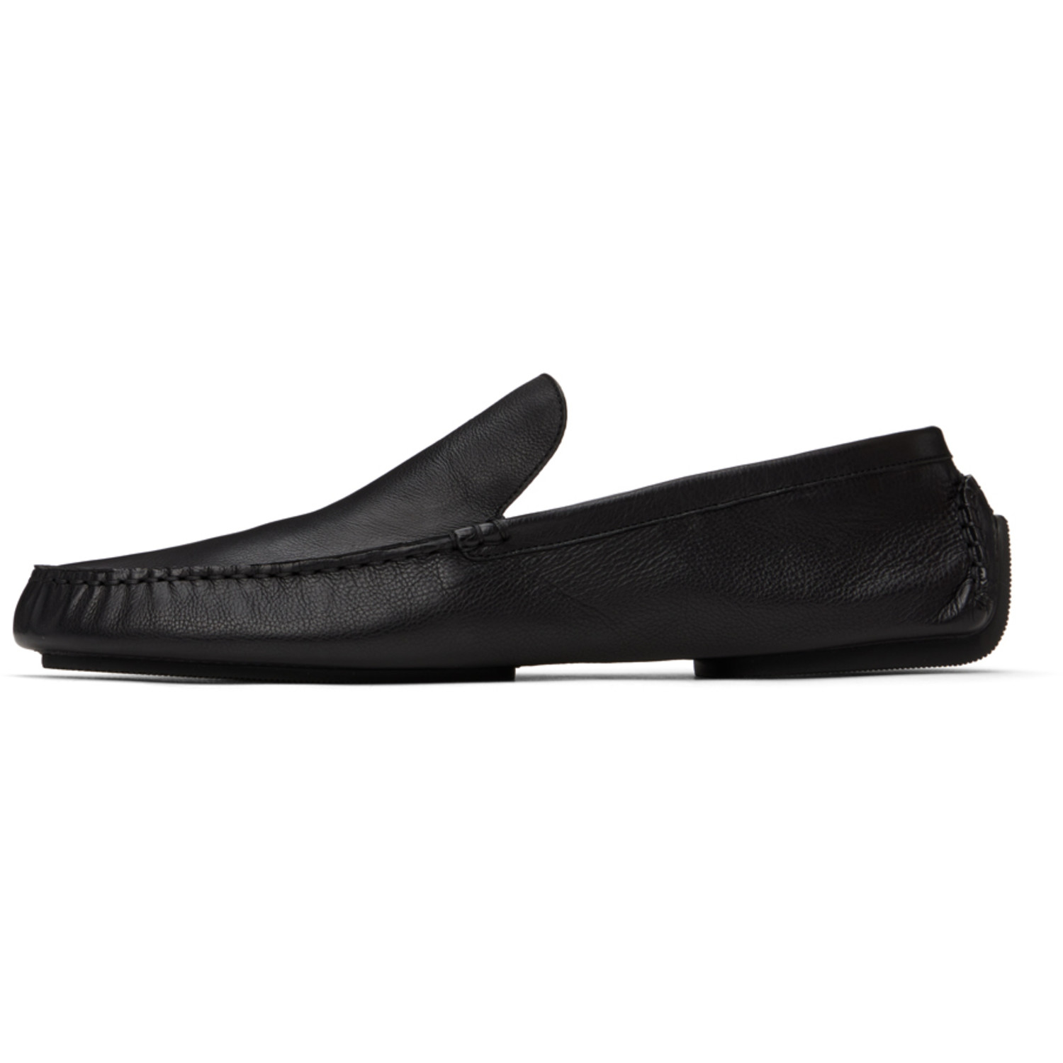  The Row Black Lucca Slip-on Loafers 