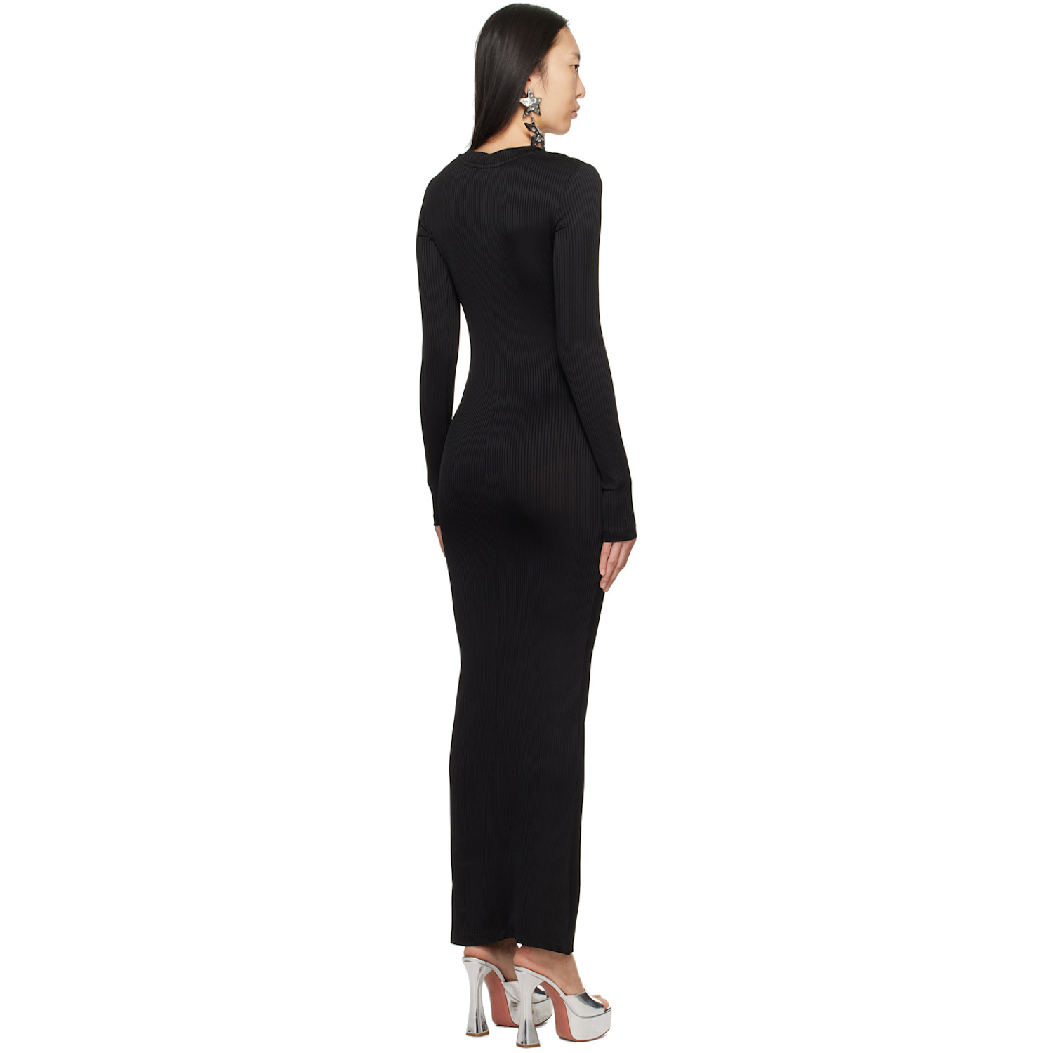  Area Black Star Stud Maxi Dress 