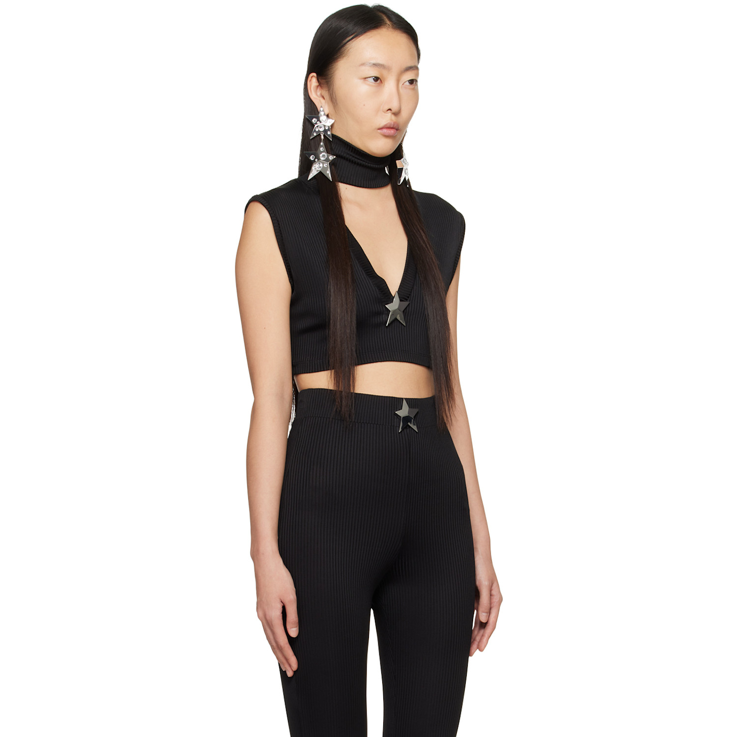  Area Black Star Stud Turtleneck 