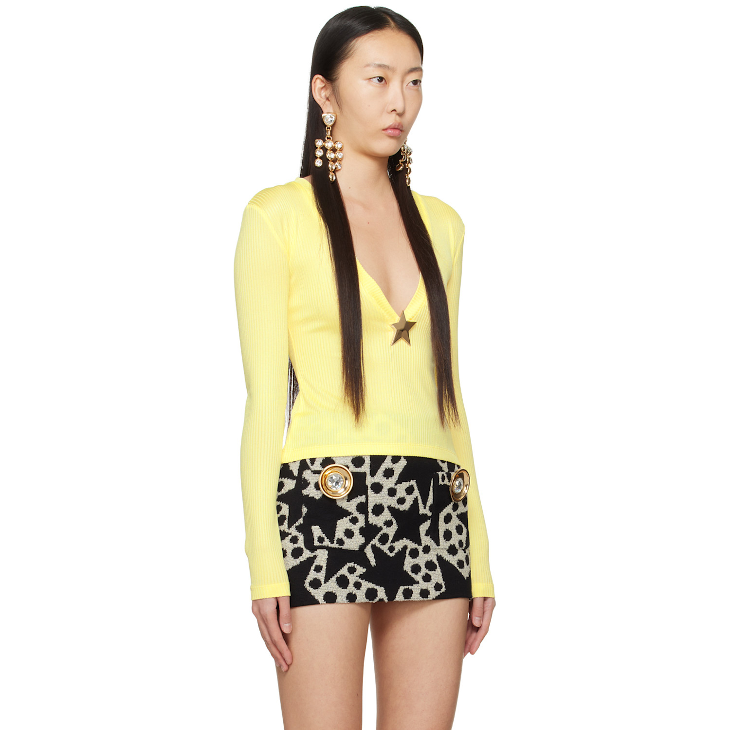  Area Yellow Star Stud Top 