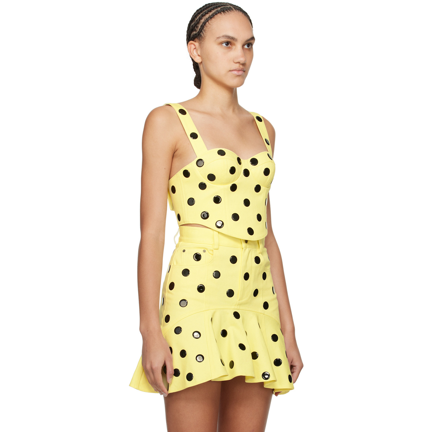  Area Yellow Polka Dot Top 