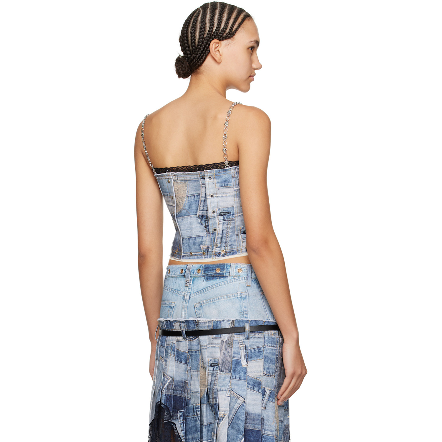  Andersson Bell Blue Trompe L'œil Denim Tank Top 