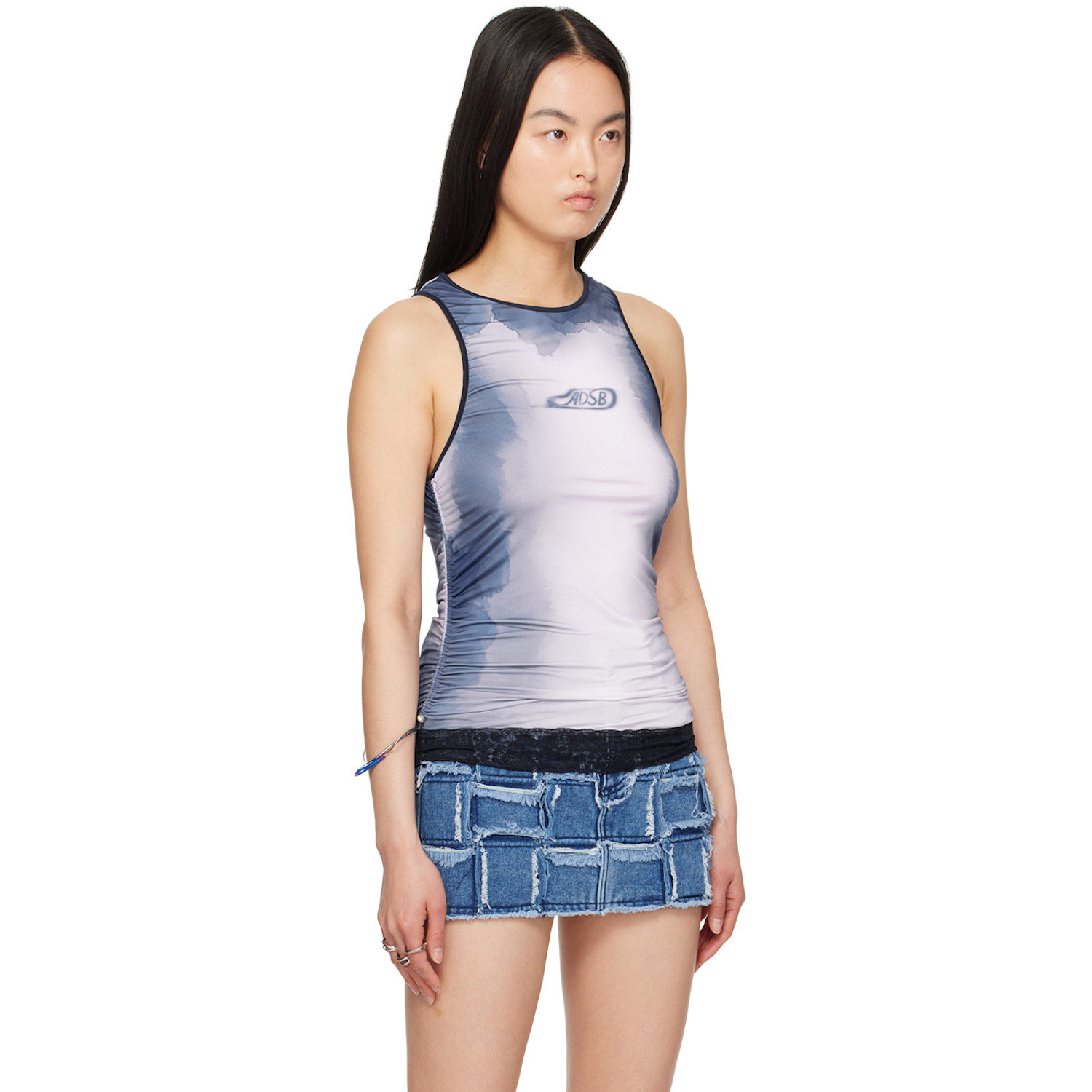  Andersson Bell Blue & White Lisa Tank Top 