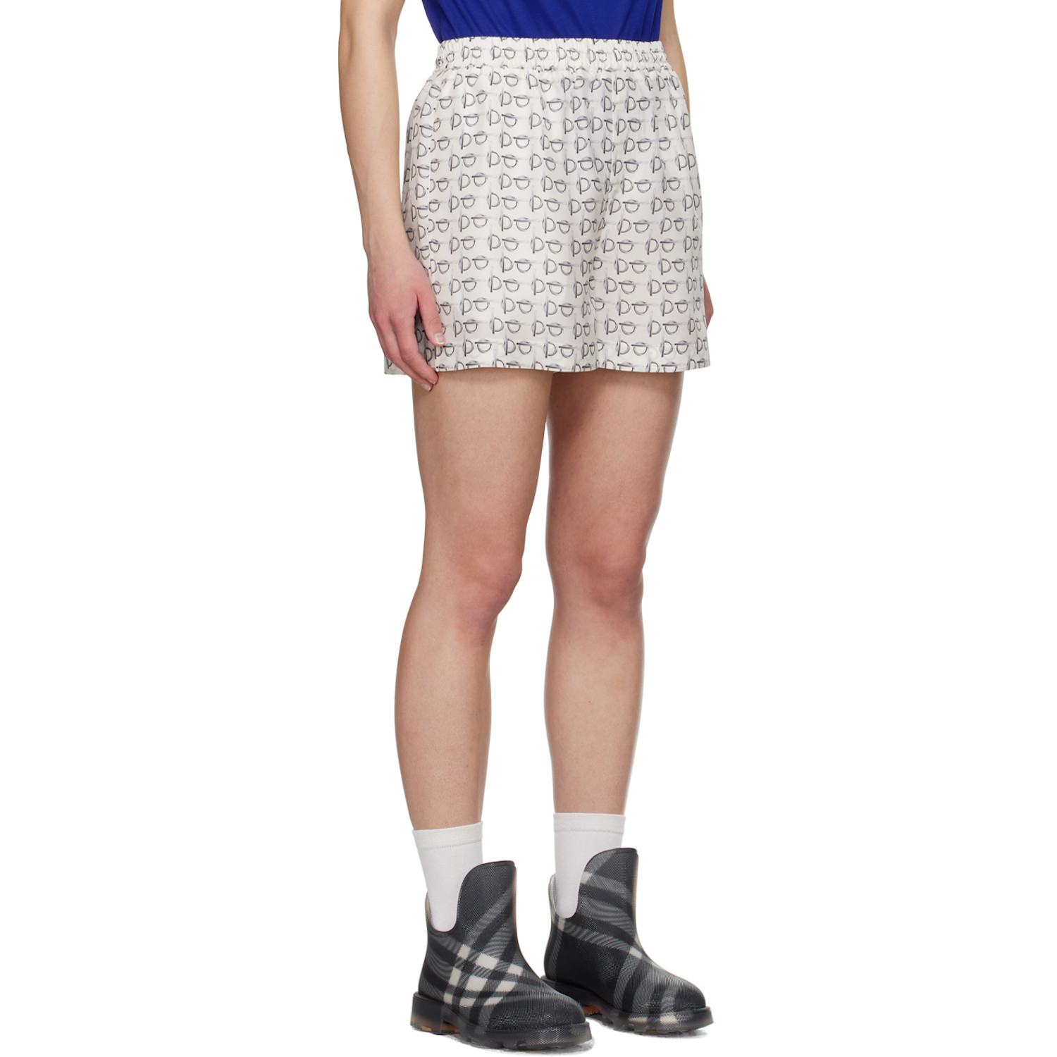  Burberry White Pattern Shorts 