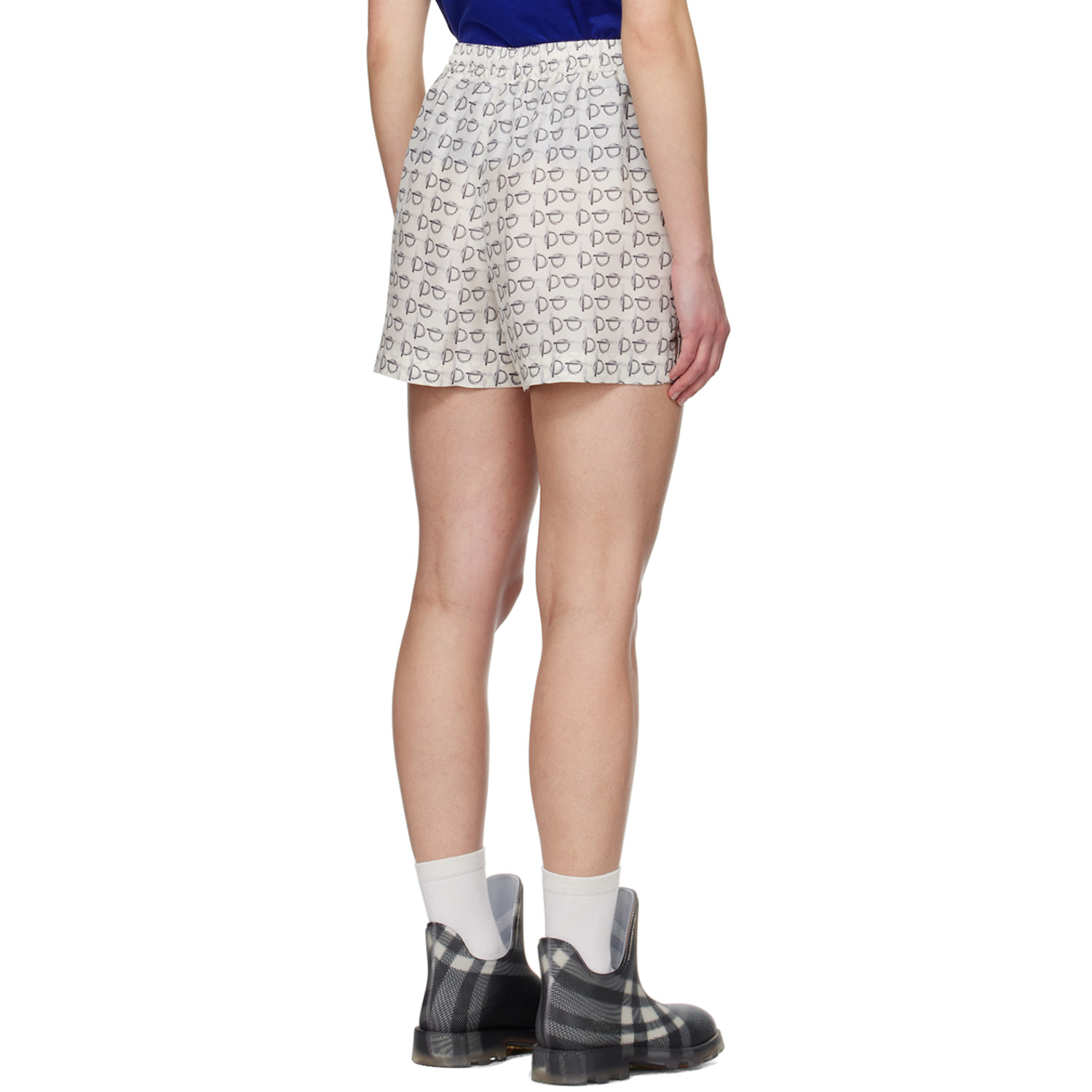  Burberry White Pattern Shorts 