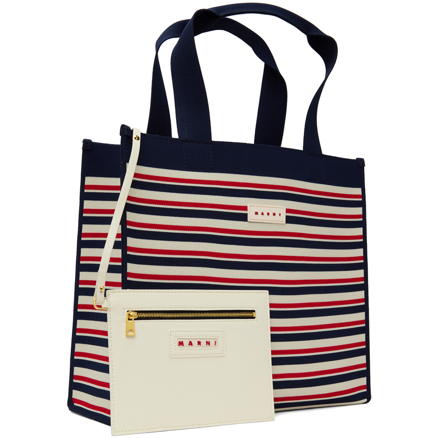  Marni Navy & Red Medium Shopping Tote 