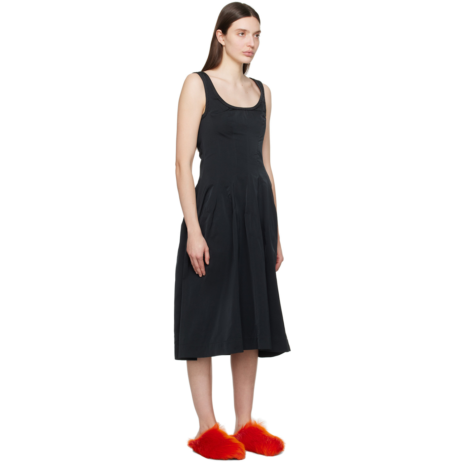  Marni Black Scoop Neck Midi Dress 