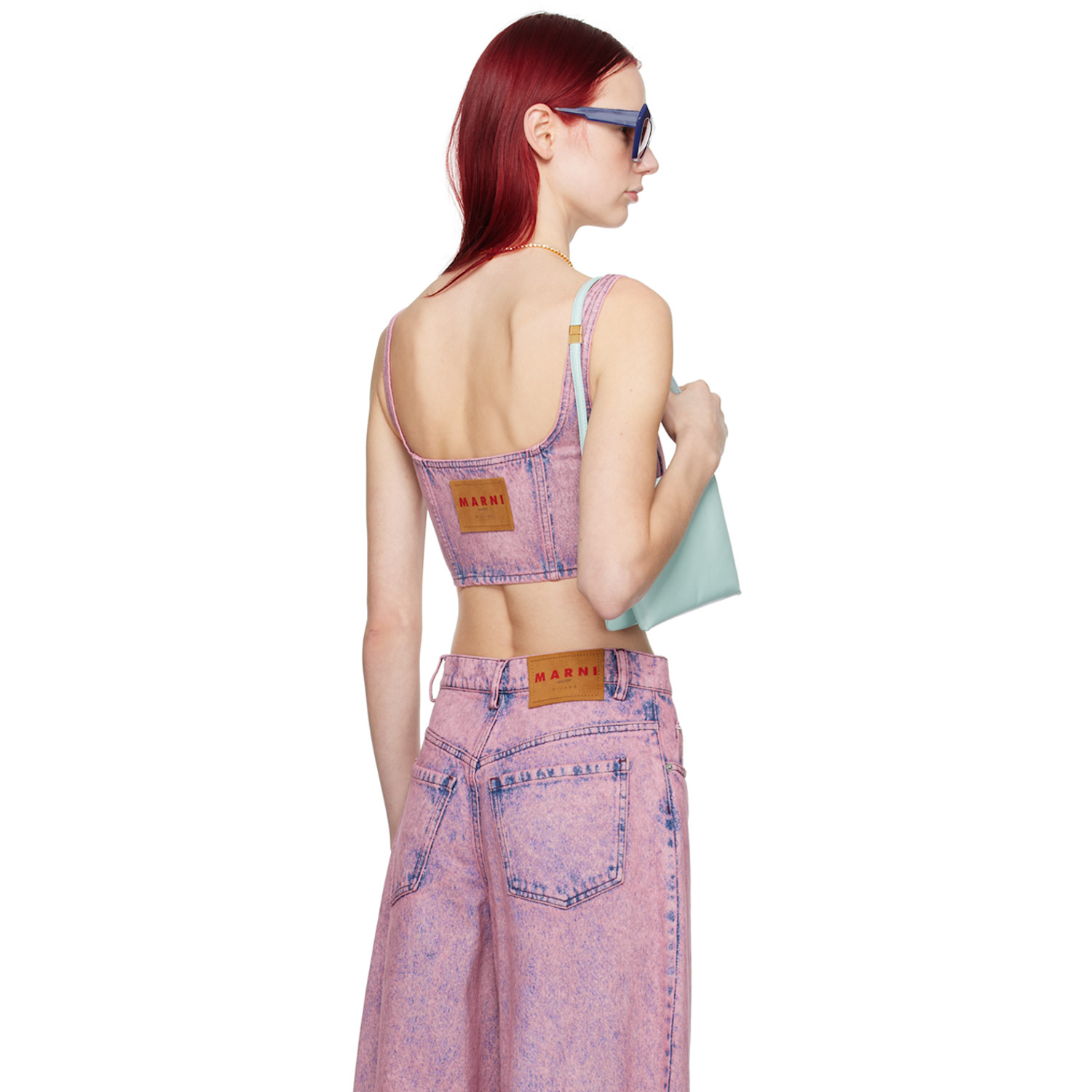  Marni Pink Paneled Denim Tank Top 
