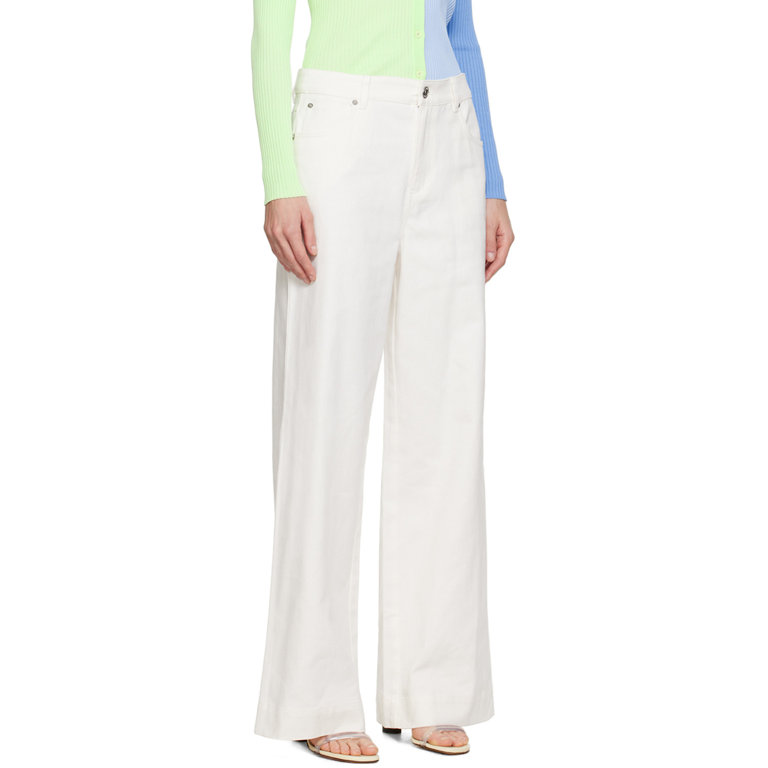  Staud White Grayson Denim Trousers 