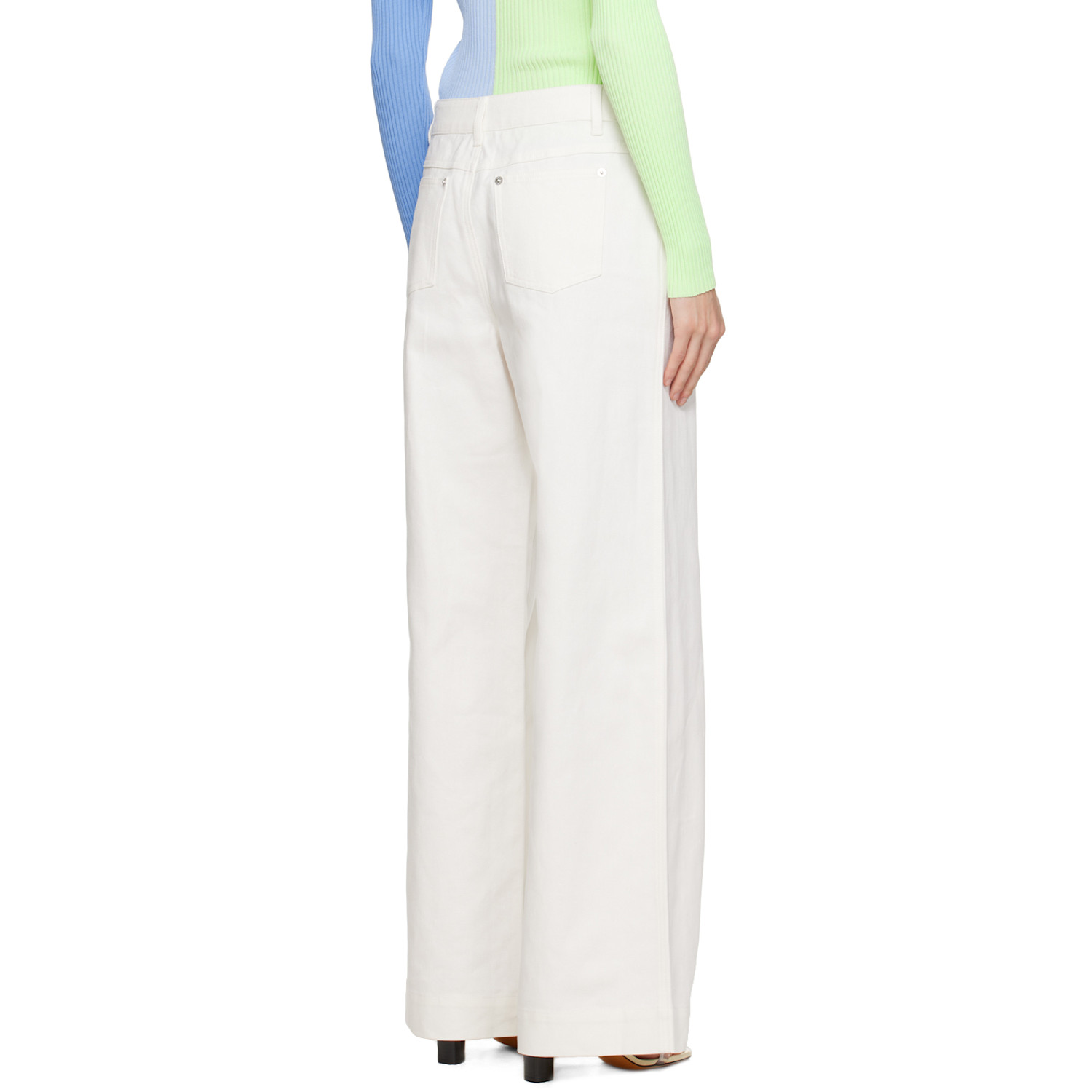  Staud White Grayson Denim Trousers 