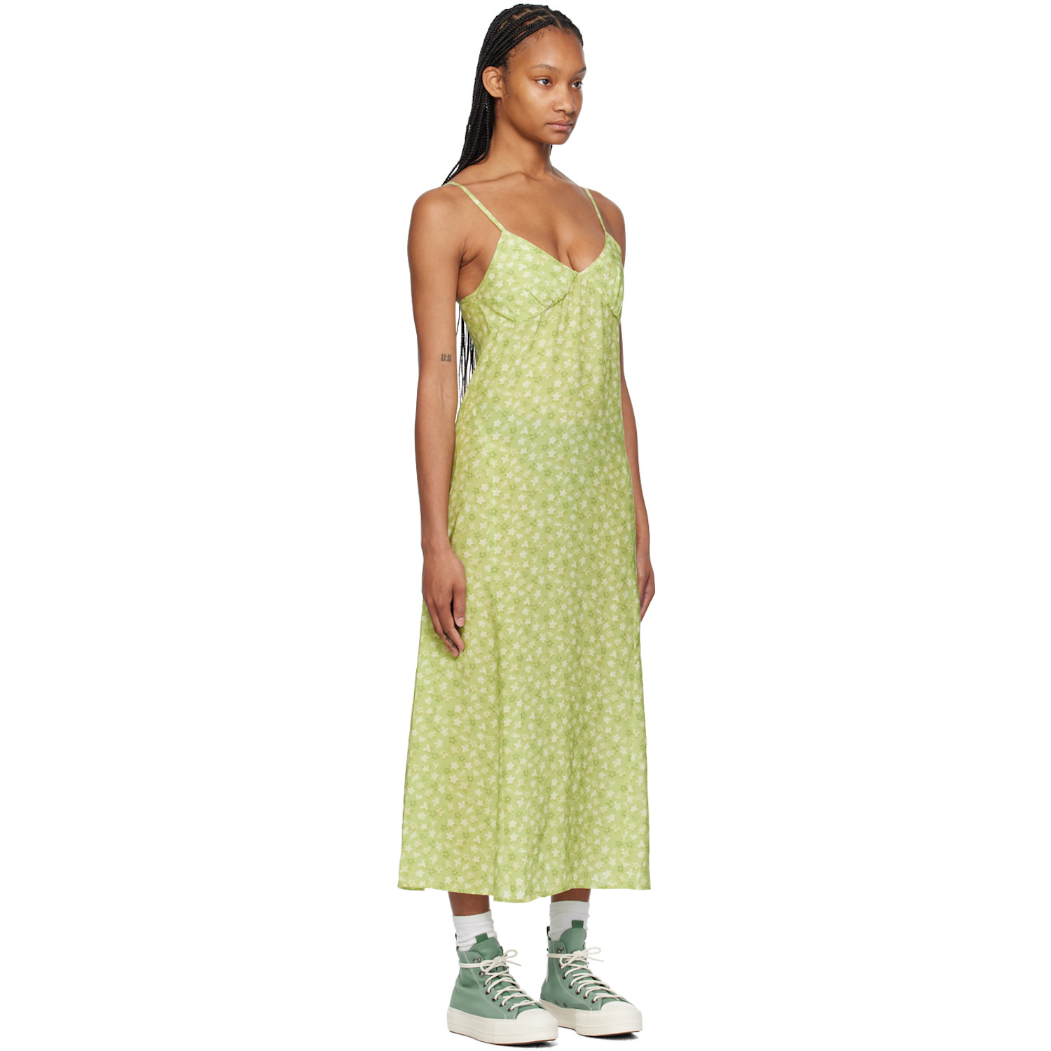  Maison Kitsuné Green Strap Maxi Dress 
