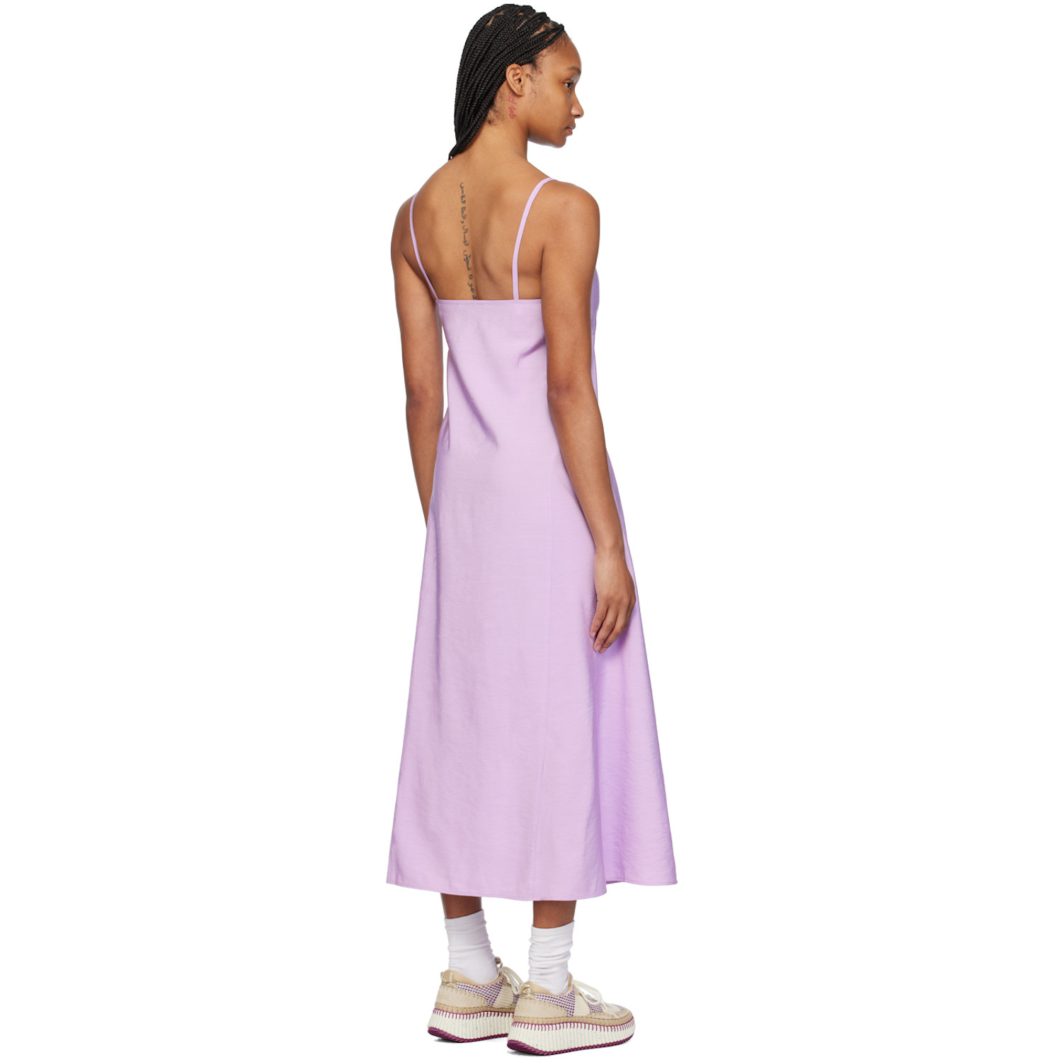  Maison Kitsuné Purple Strap Maxi Dress 