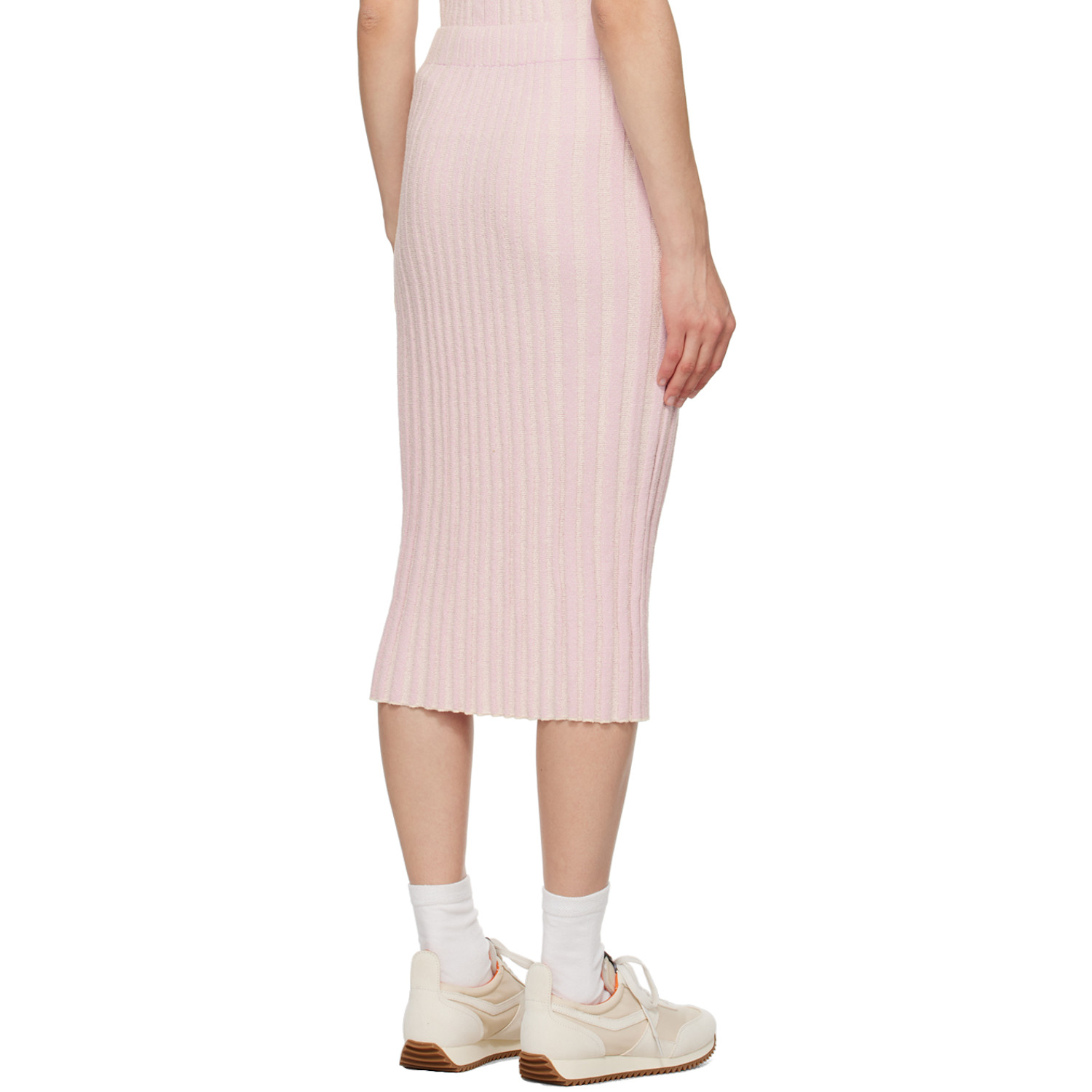  Maison Kitsuné Pink Baby Fox Midi Skirt 