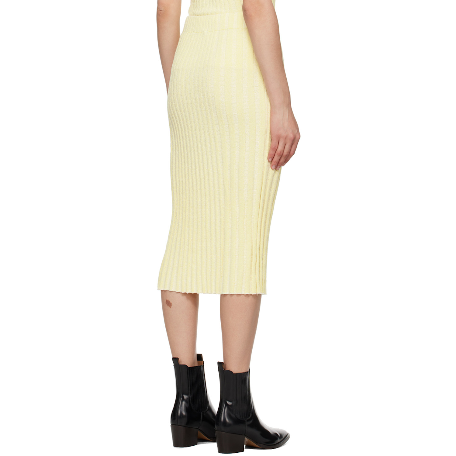  Maison Kitsuné Yellow Baby Fox Midi Skirt 