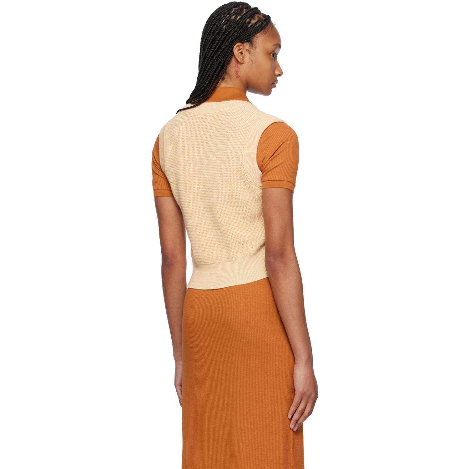  Maison Kitsuné Yellow Handwriting Vest 
